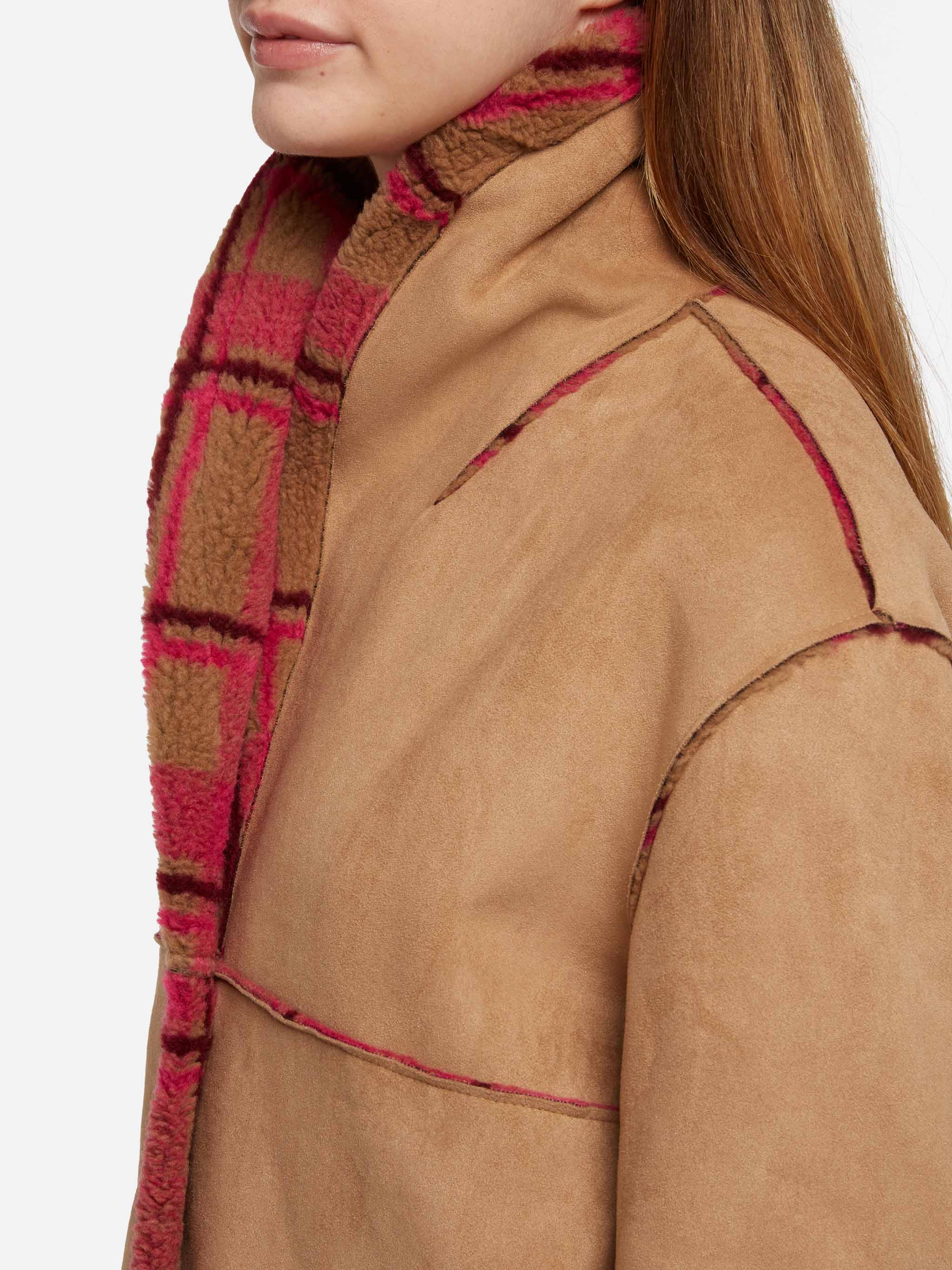 Giacca Dorys reversibile effetto shearling stampa tartan - Image 2