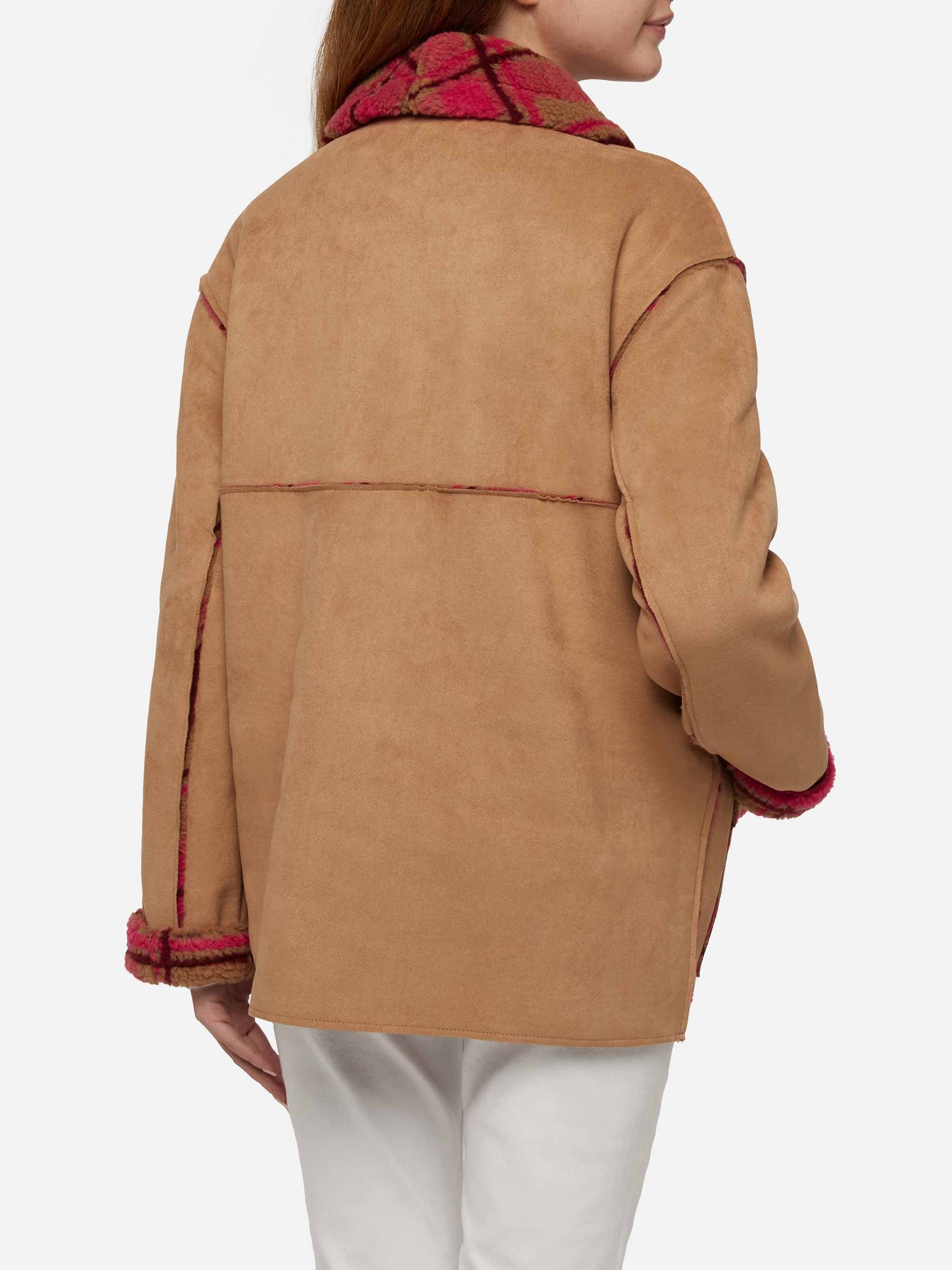 Giacca Dorys reversibile effetto shearling stampa tartan - Image 6