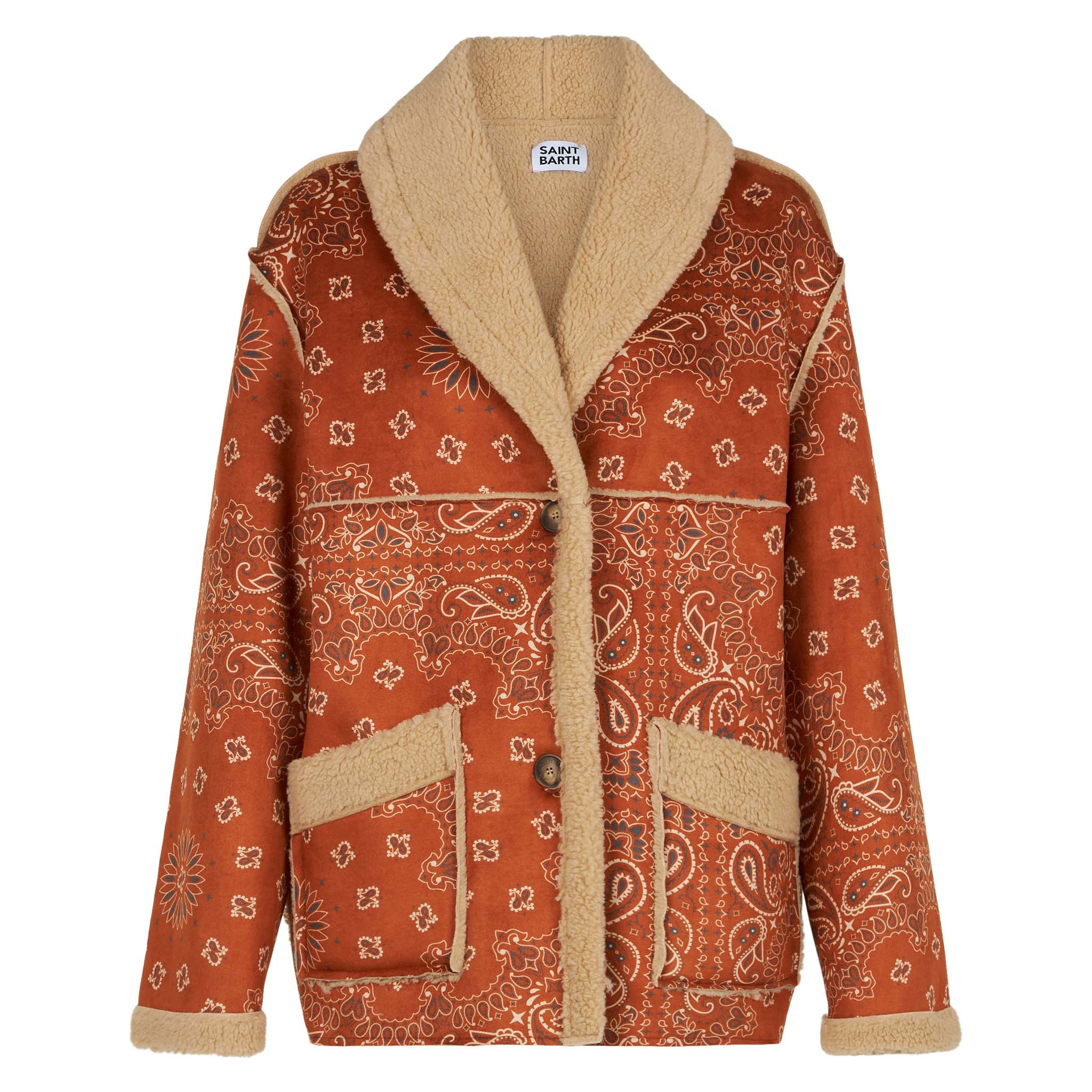 Giacca Dorys reversibile shearling stampa bandana - Image 5