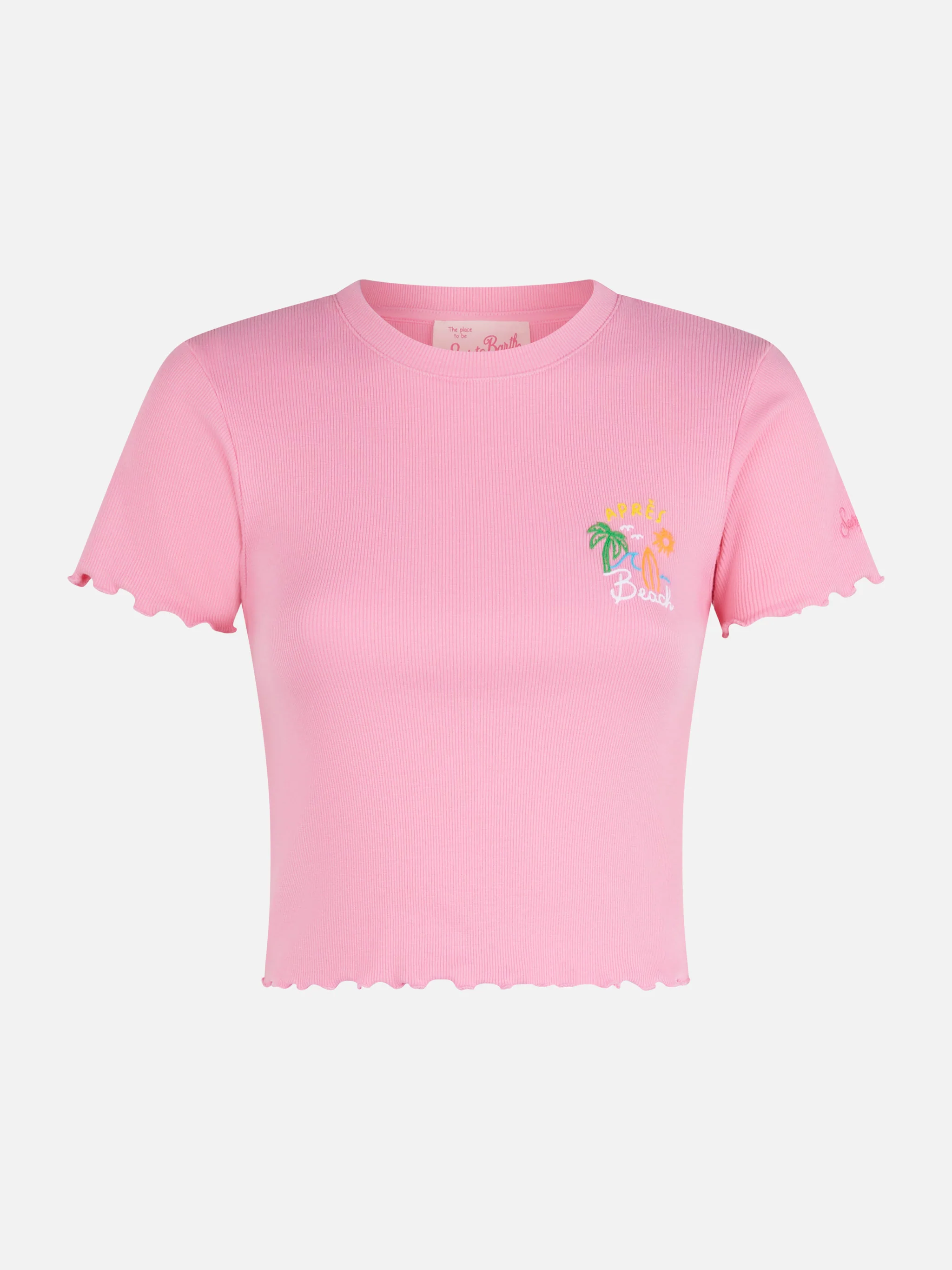 T-shirt Serena in cotone a coste con ricamo Après Beach - Image 5