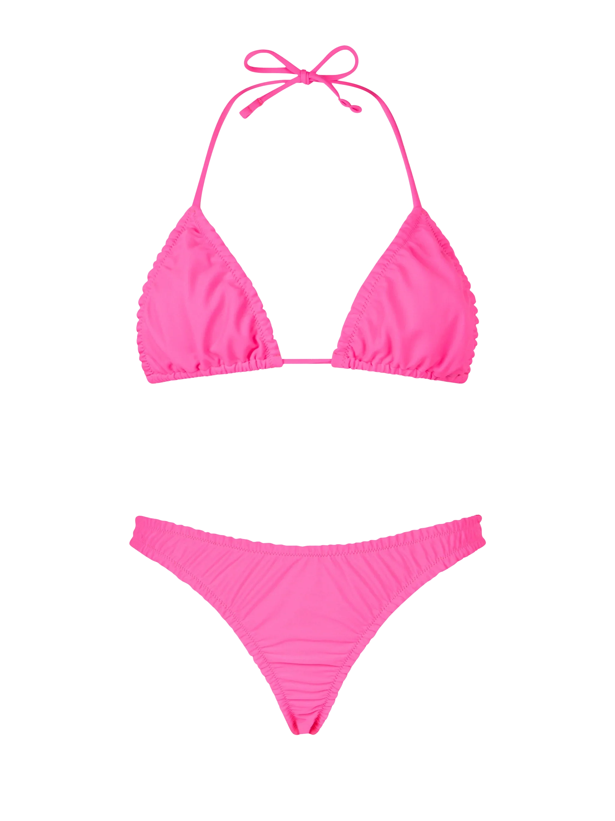 Bikini Nilly Nalu triangolo con rouches fucsia fluo
