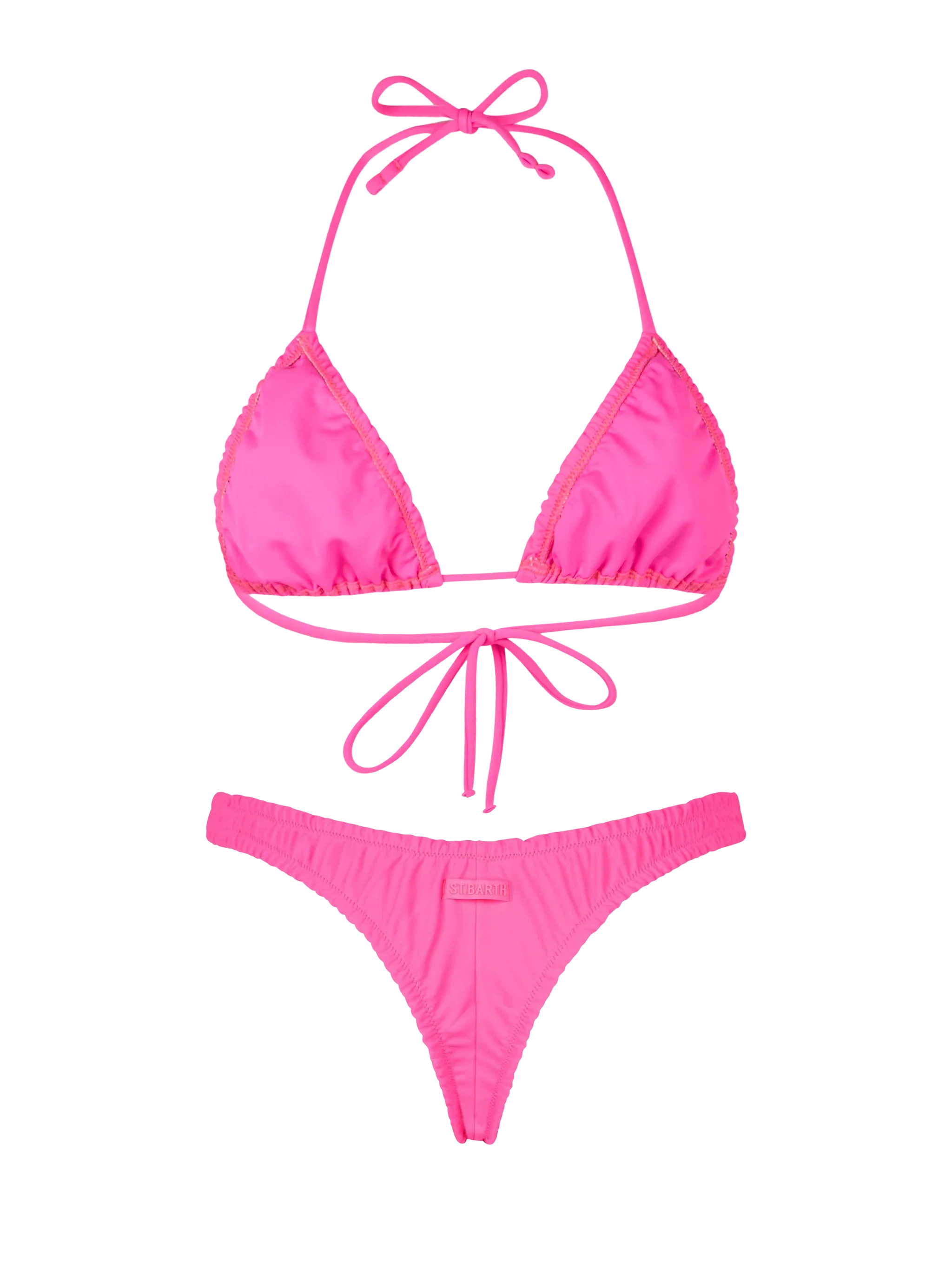 Bikini Nilly Nalu triangolo con rouches fucsia fluo - Image 3