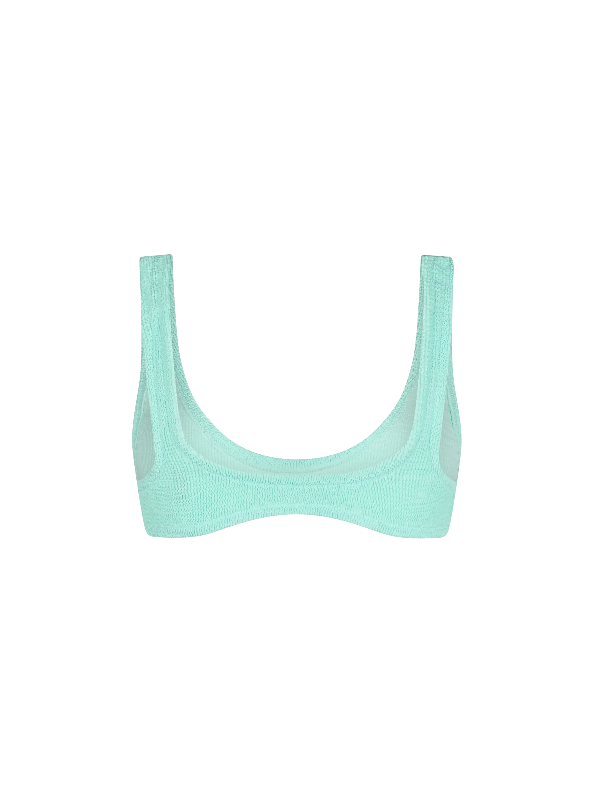 Top bikini Pamy bralette crinkle verde salvia tinta unita - Image 2