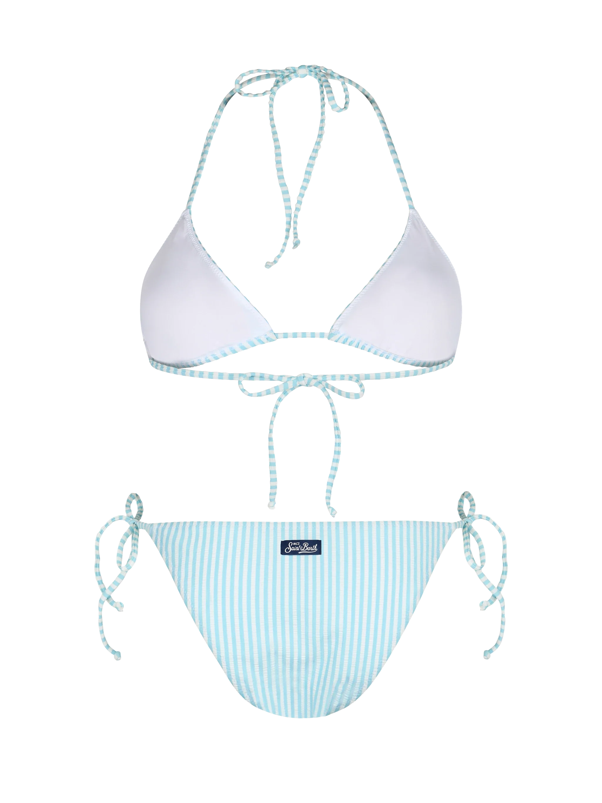 Bikini Leah Virgo triangolo seersucker a righe - Image 3