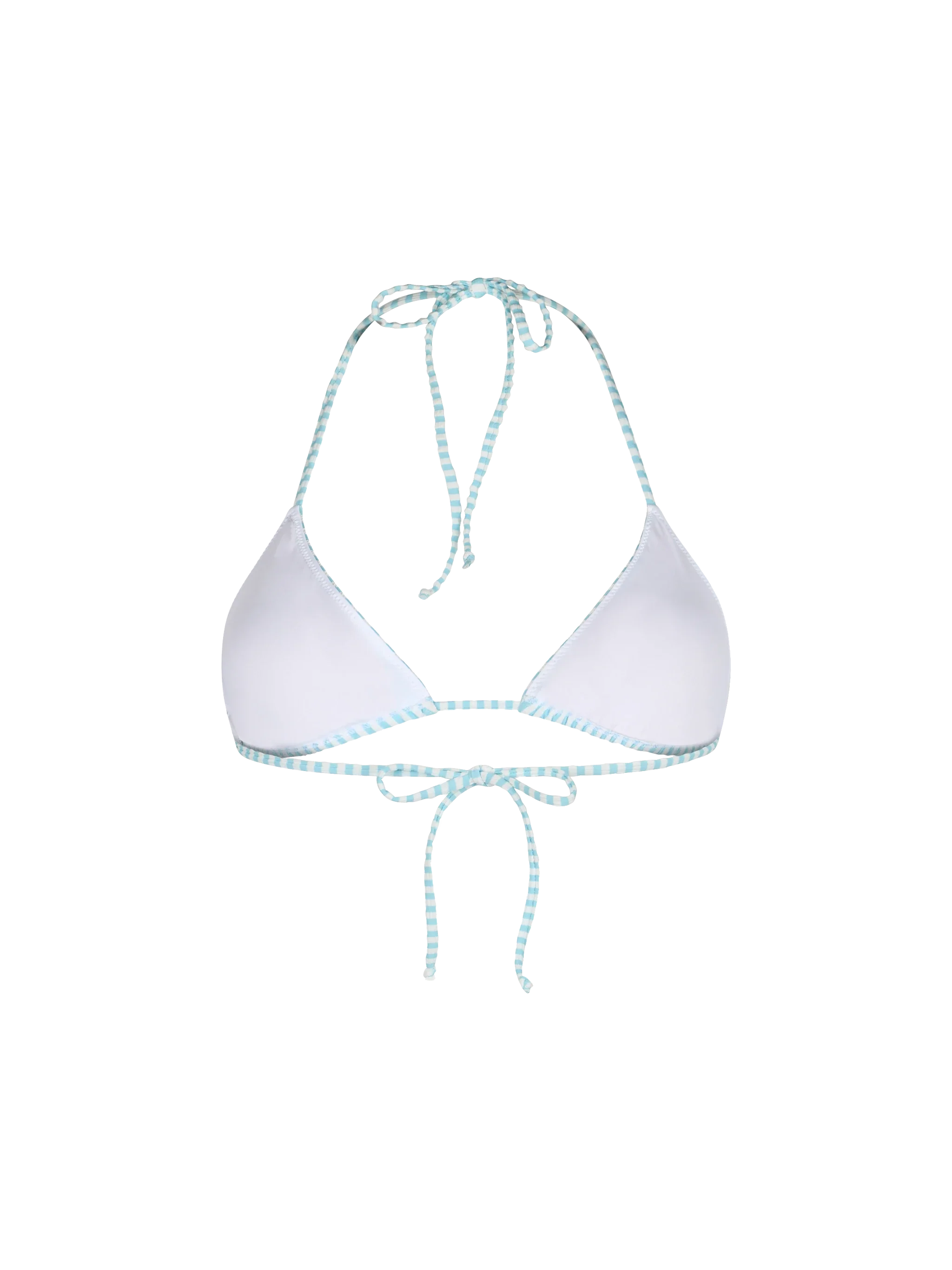 Top bikini Leah a triangolo in seersucker a righe - Image 2