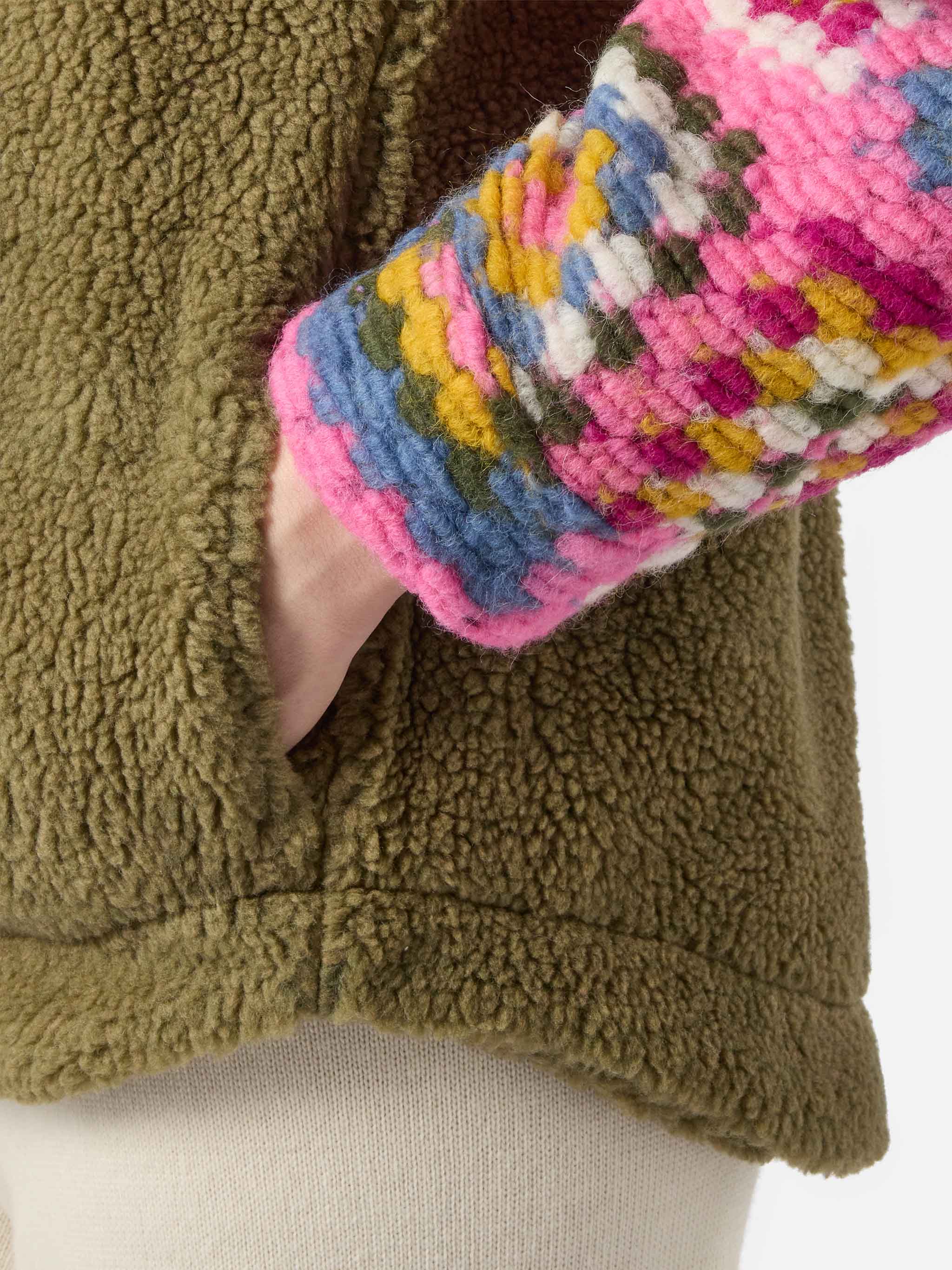 Overshirt Elys verde militare con dettagli crochet - Image 4