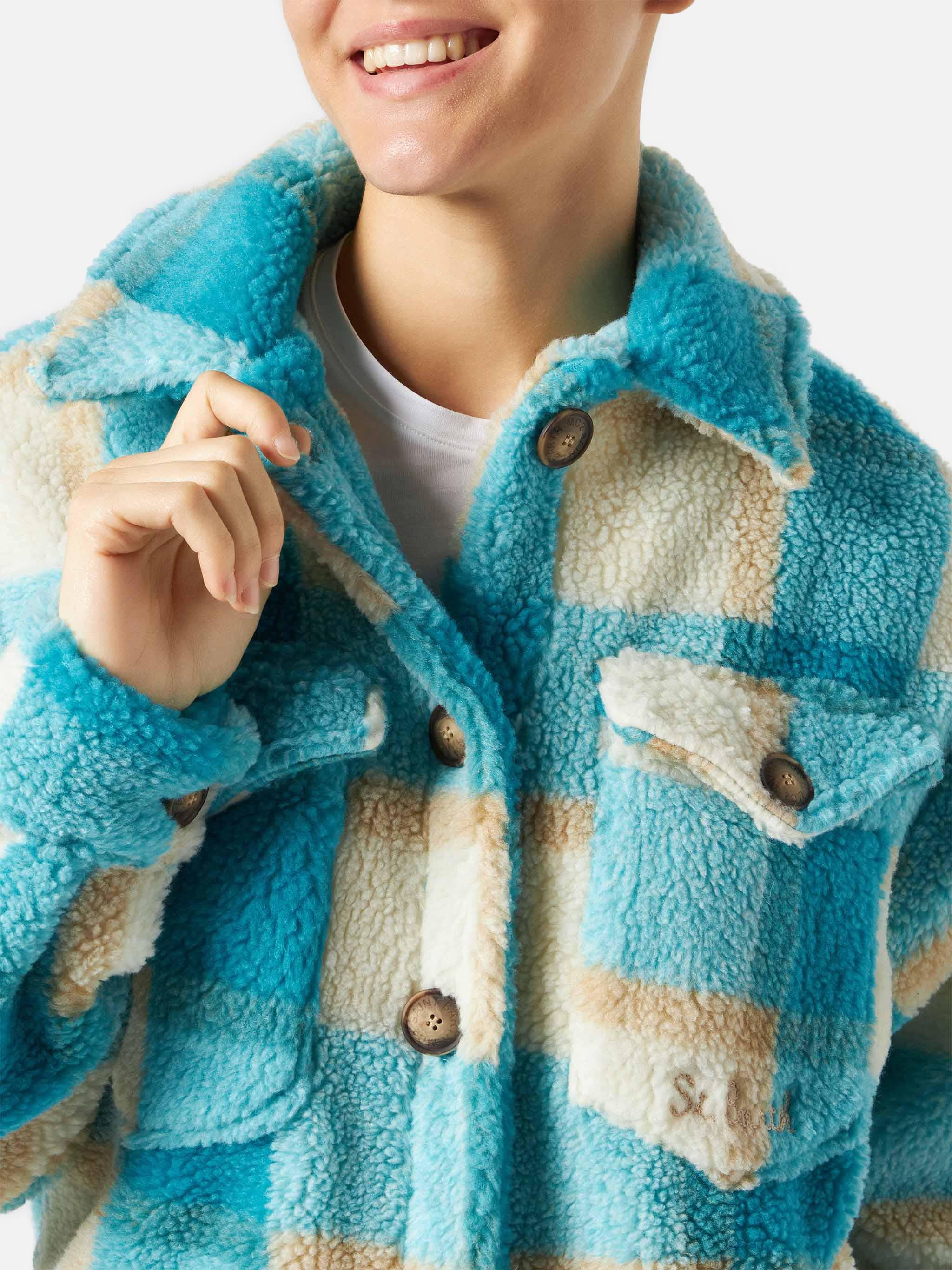 Overshirt Elys in sherpa con fantasia tartan  - Image 2