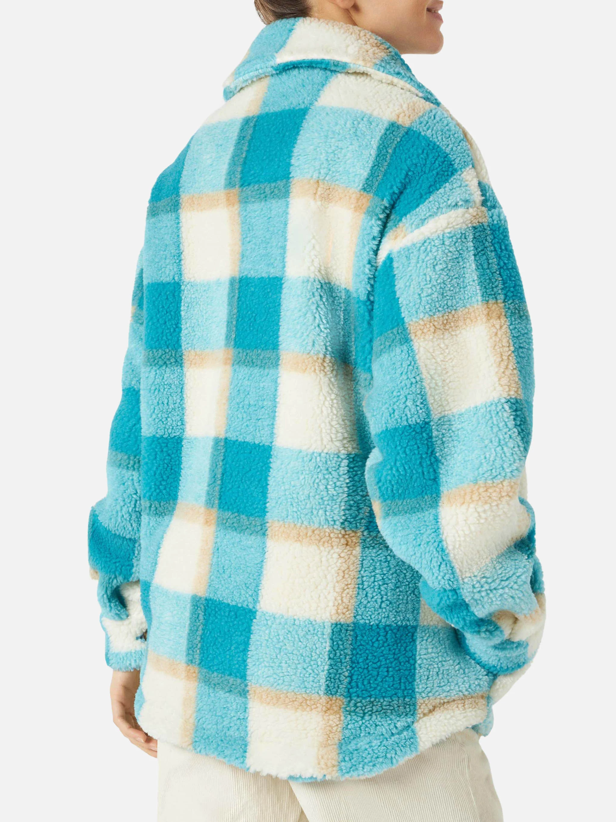 Overshirt Elys in sherpa con fantasia tartan  - Image 3