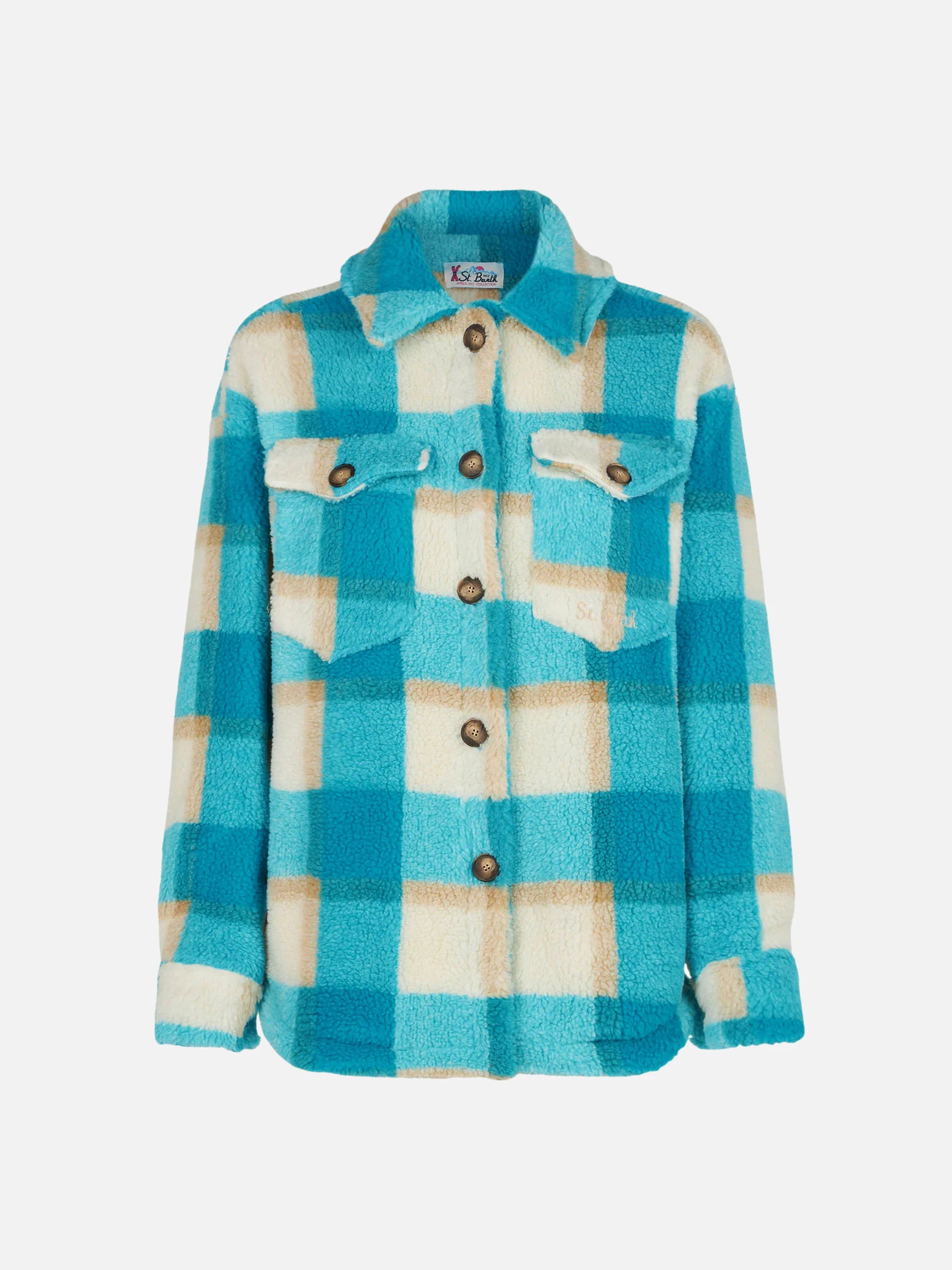 Overshirt Elys in sherpa con fantasia tartan  - Image 4