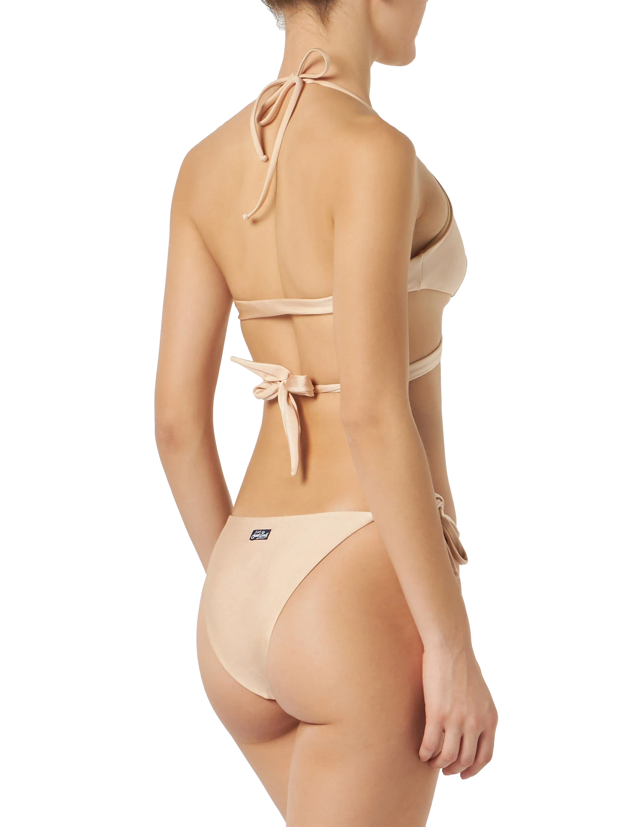 Bikini Layne Virgo triangolo incrociato beige glossy finish - Image 3