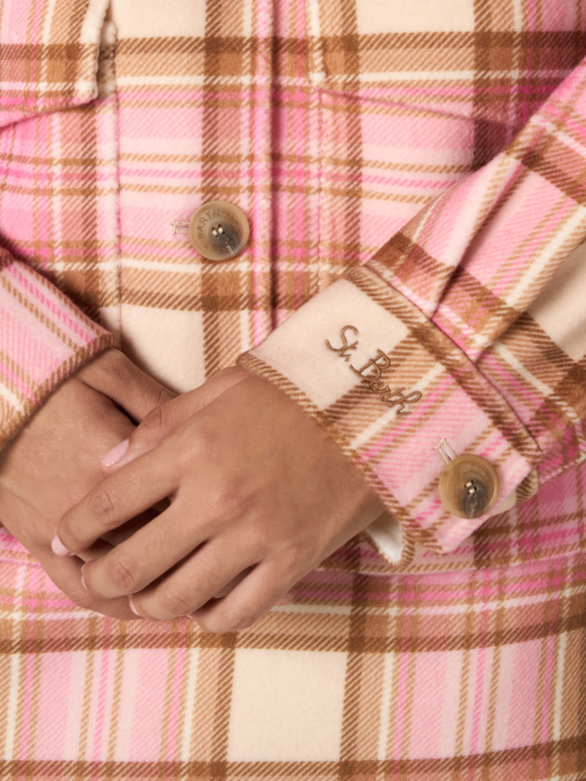 Giacca Bonnibell in tessuto effetto lana tartan rosa - Image 2