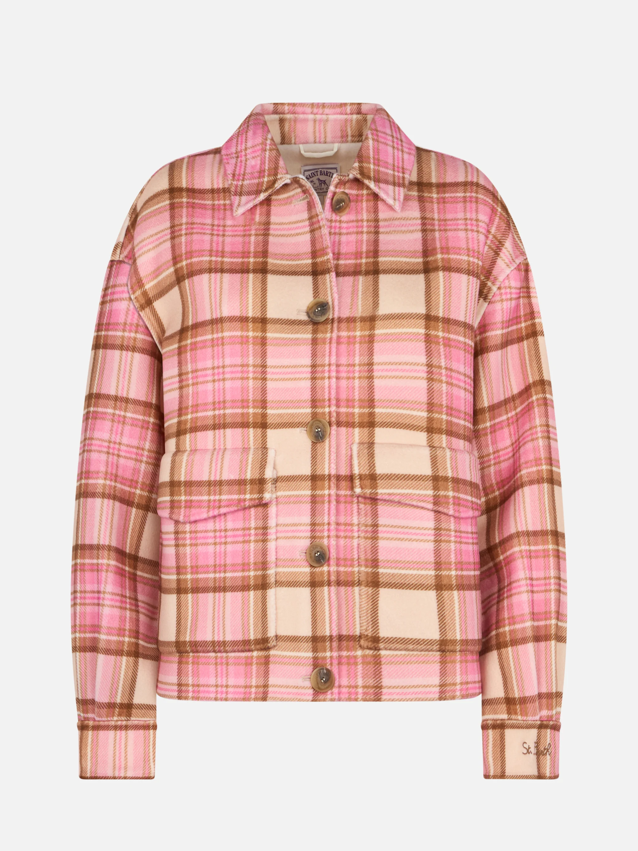 Giacca Bonnibell in tessuto effetto lana tartan rosa - Image 5