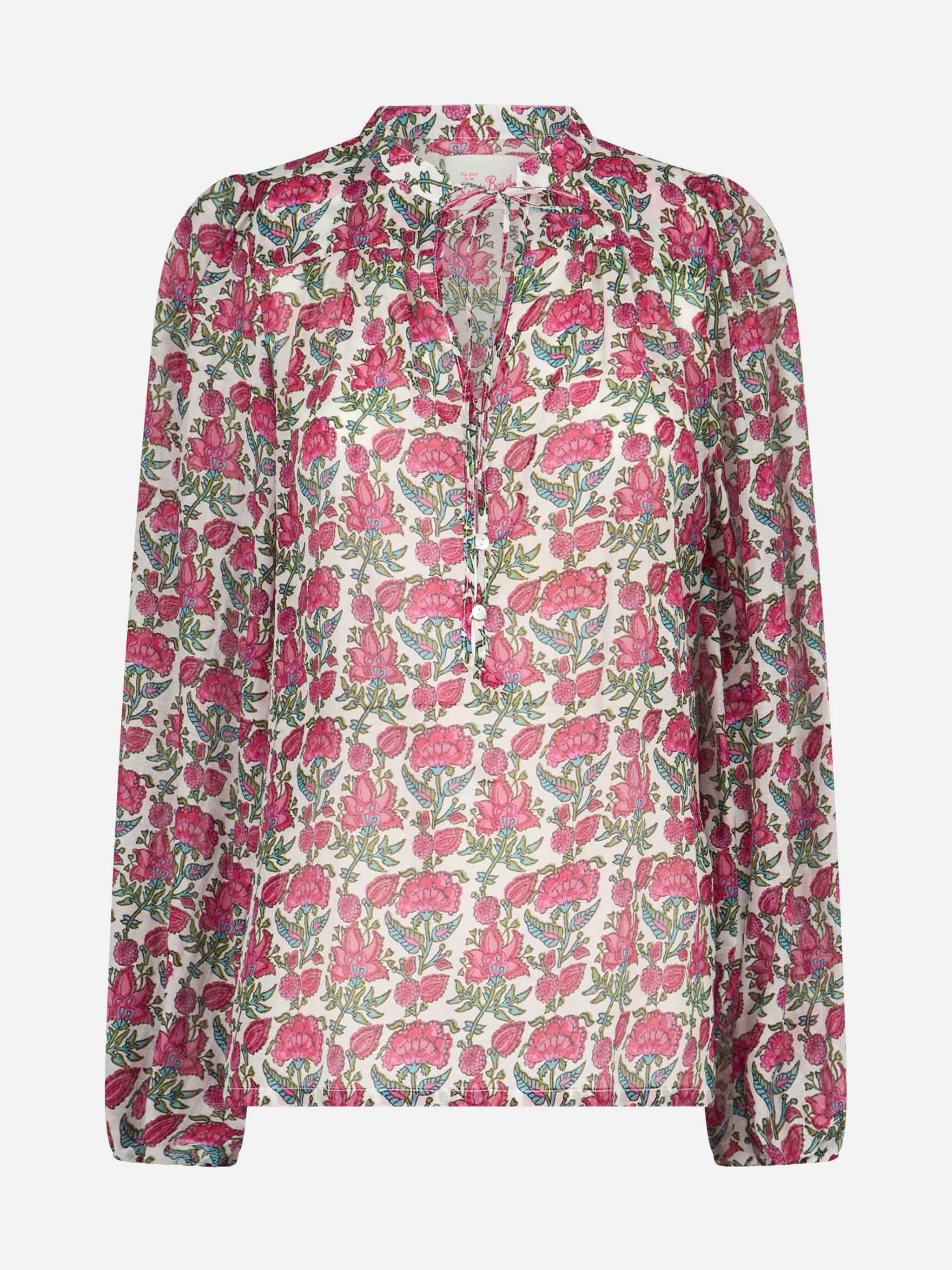 Blusa Harper in seta voile con fantasia floreale - Image 4