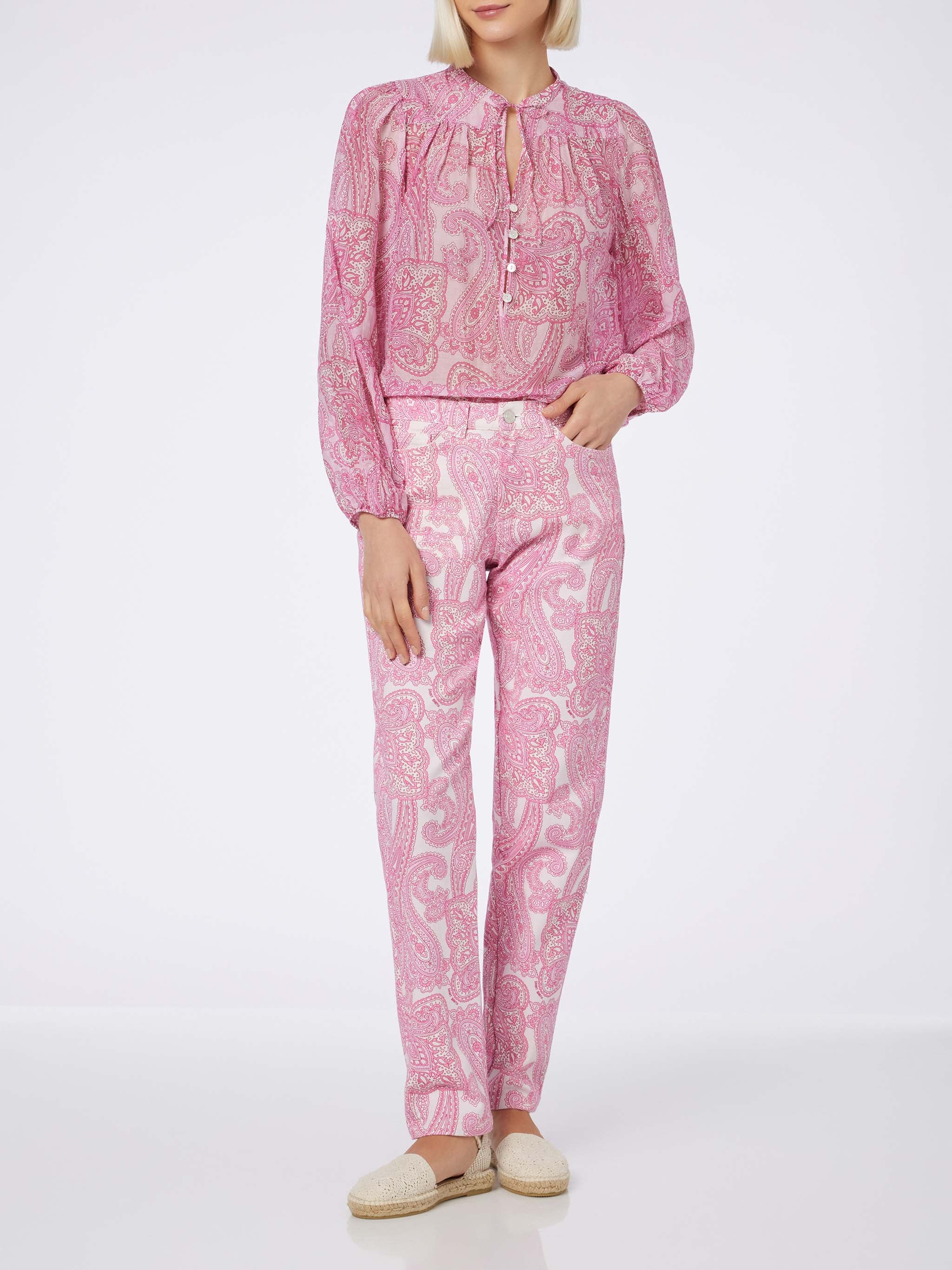 Blusa Harper in voile di seta con fantasia paisley - Image 4