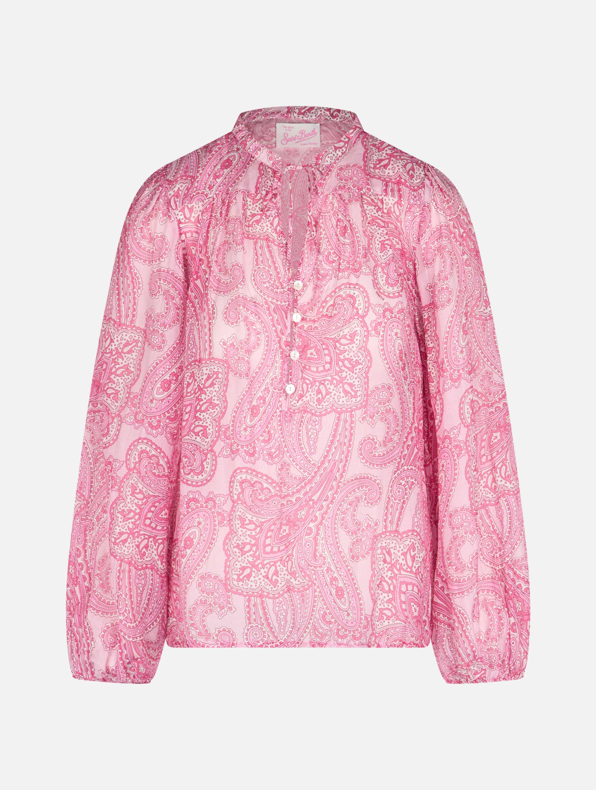 Blusa Harper in voile di seta con fantasia paisley - Image 6