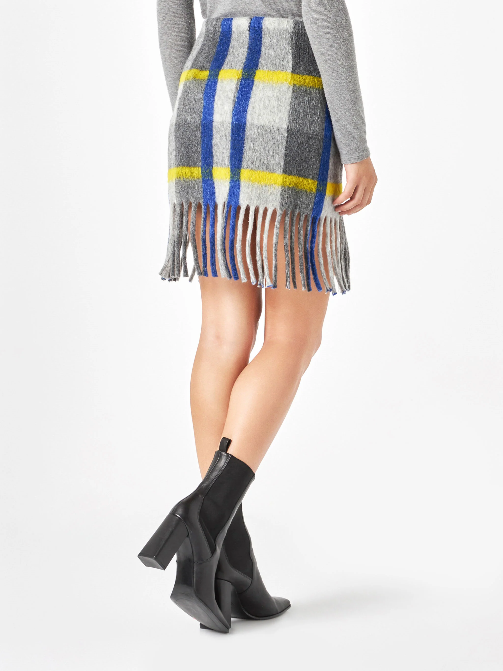 Gonna Katrine con frange e fantasia tartan - Image 3