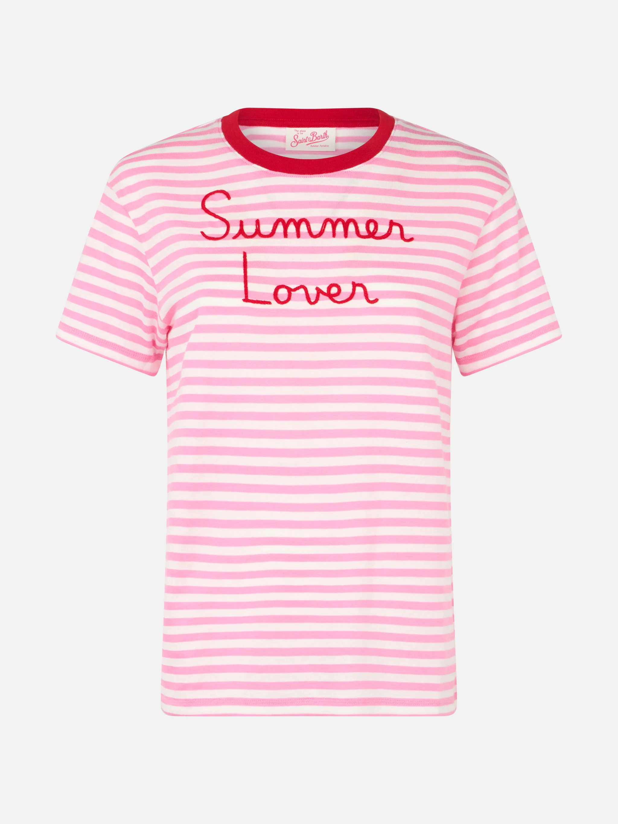 T-shirt Emilie in cotone a righe con ricamo Summer Lover - Image 4