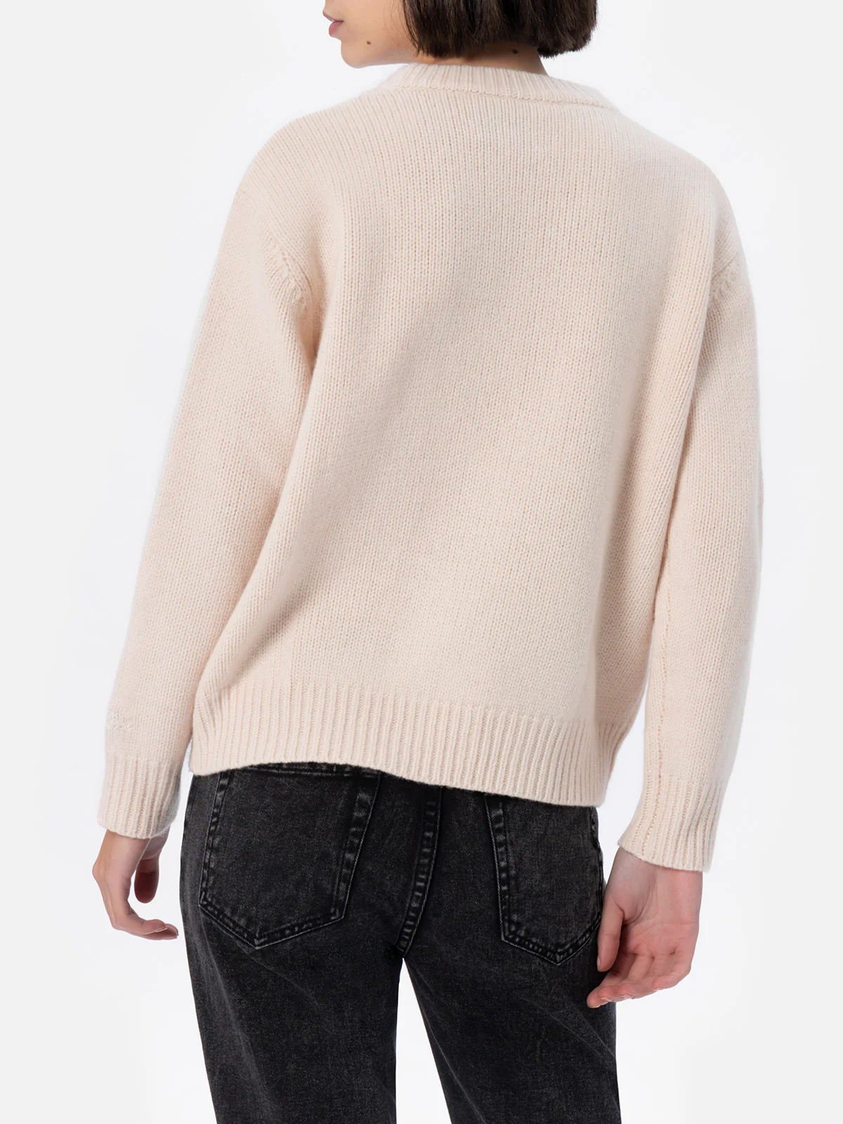Maglia Kyla in tessuto effetto alpaca bianco con jacquard Courma - Image 3