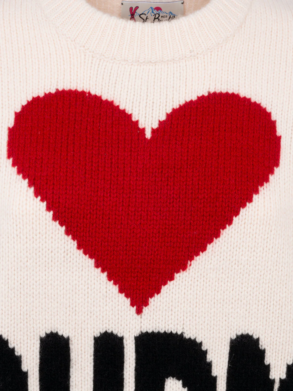 Maglia Kyla in tessuto effetto alpaca bianco con jacquard Courma - Image 6