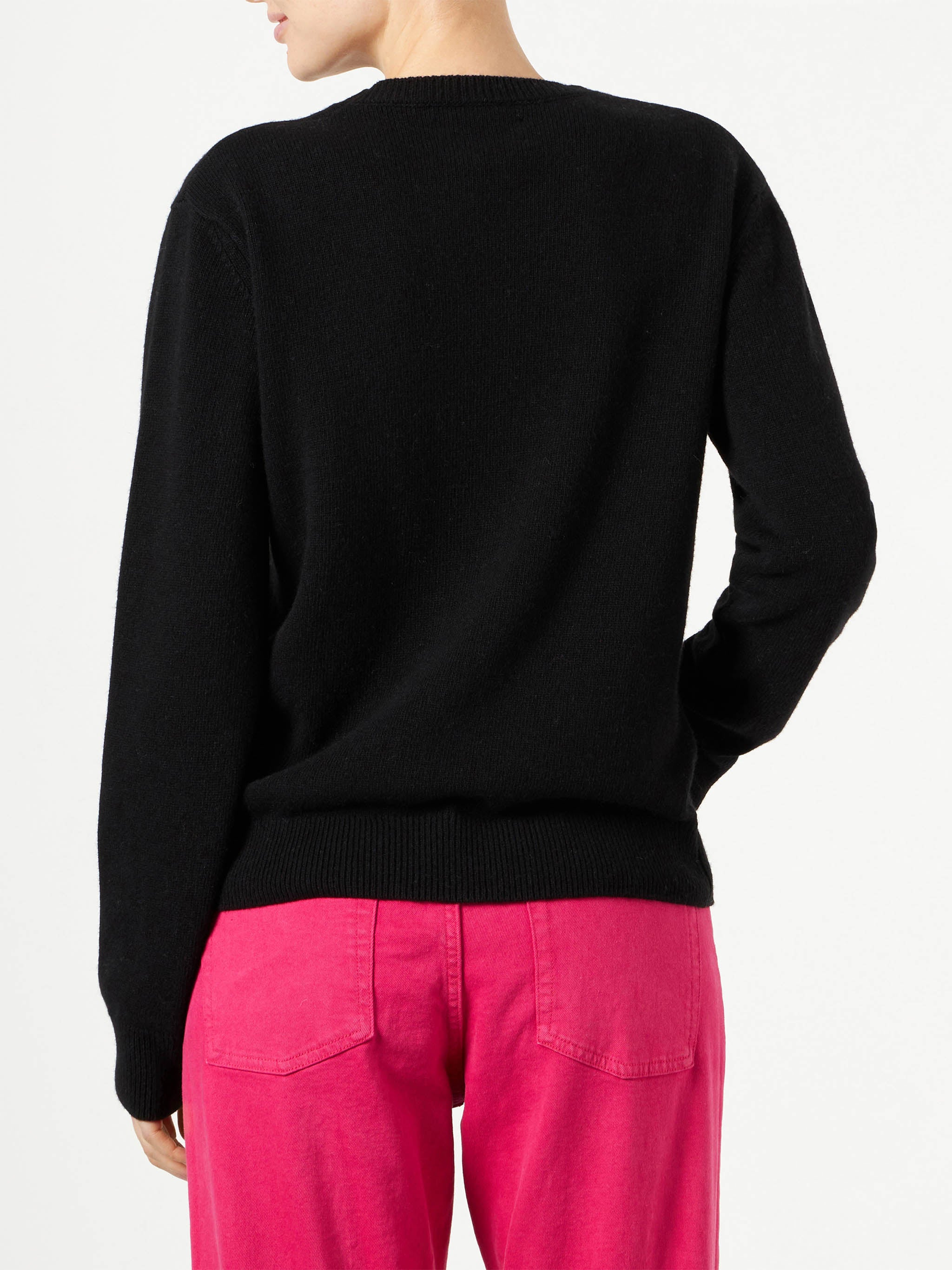 Maglione New Queen nero con logo in spugna - Image 3