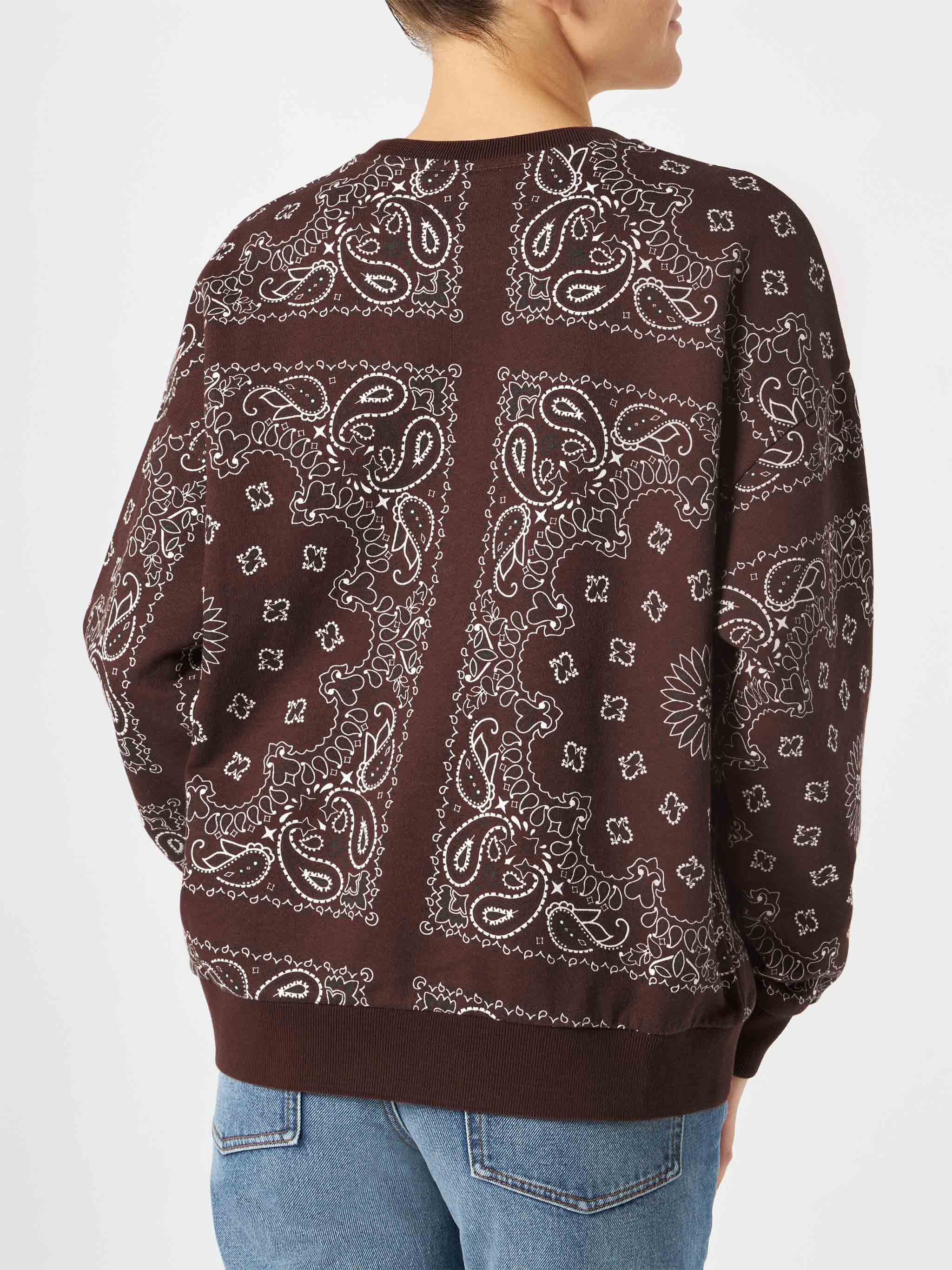 Felpa Stardust in cotone con fantasia bandana marrone - Image 4