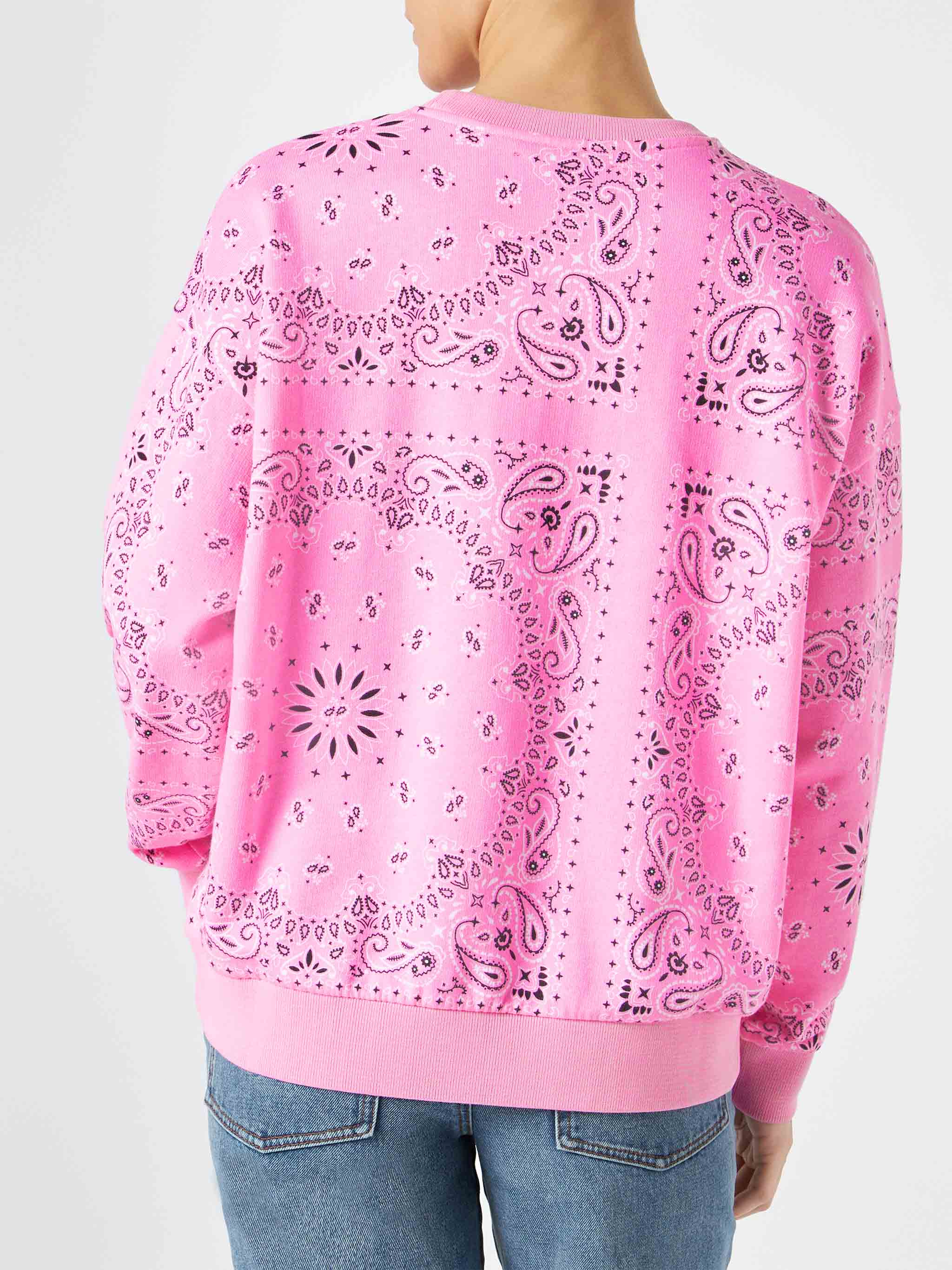 Felpa Stardust in cotone con fantasia bandana rosa - Image 4