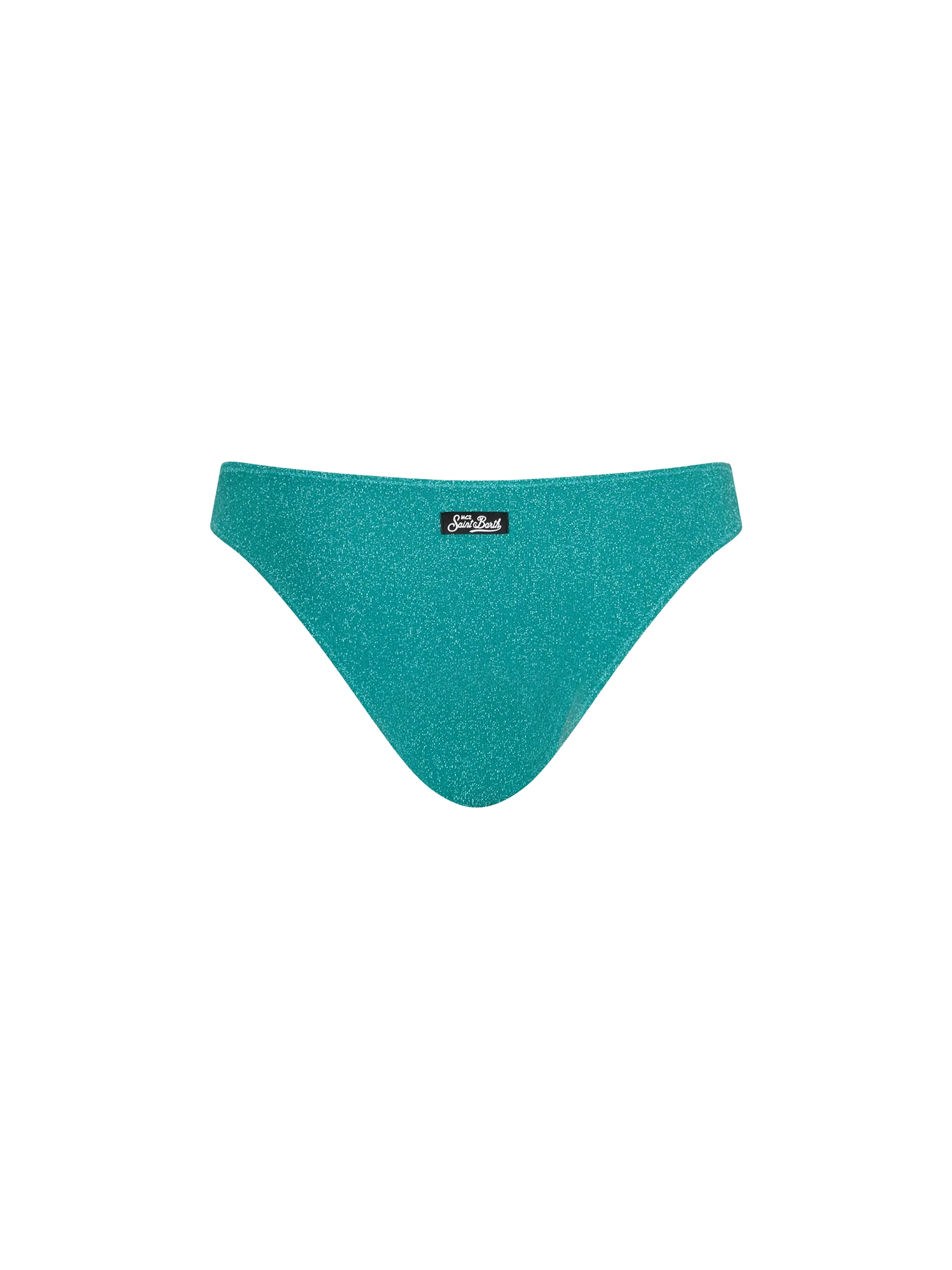 Slip mare Lido in tessuto lurex verde petrolio - Image 2
