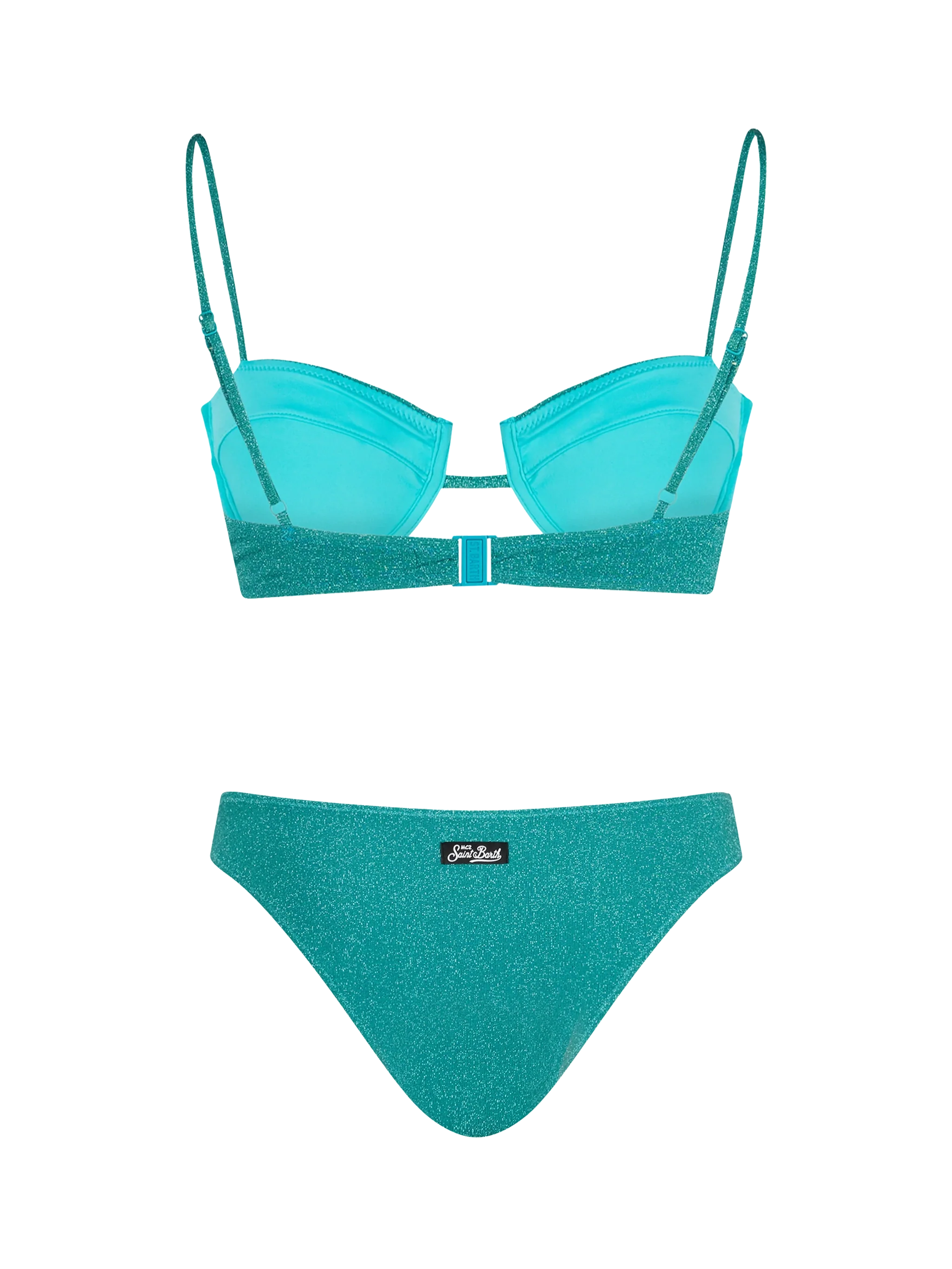 Bikini Salina Lido bralette con ferretto lurex verde petrolio - Image 3