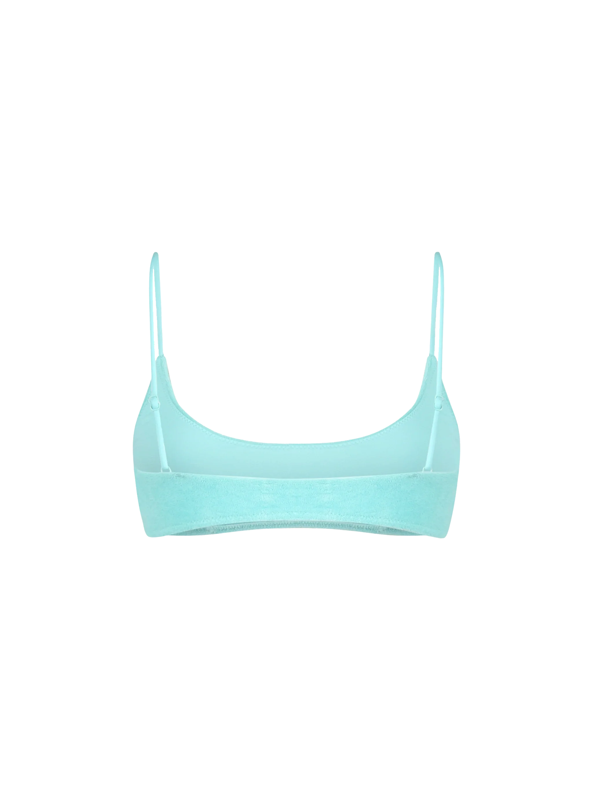 Top bikini Judy bralette in tessuto effetto spugna verde acqua - Image 2