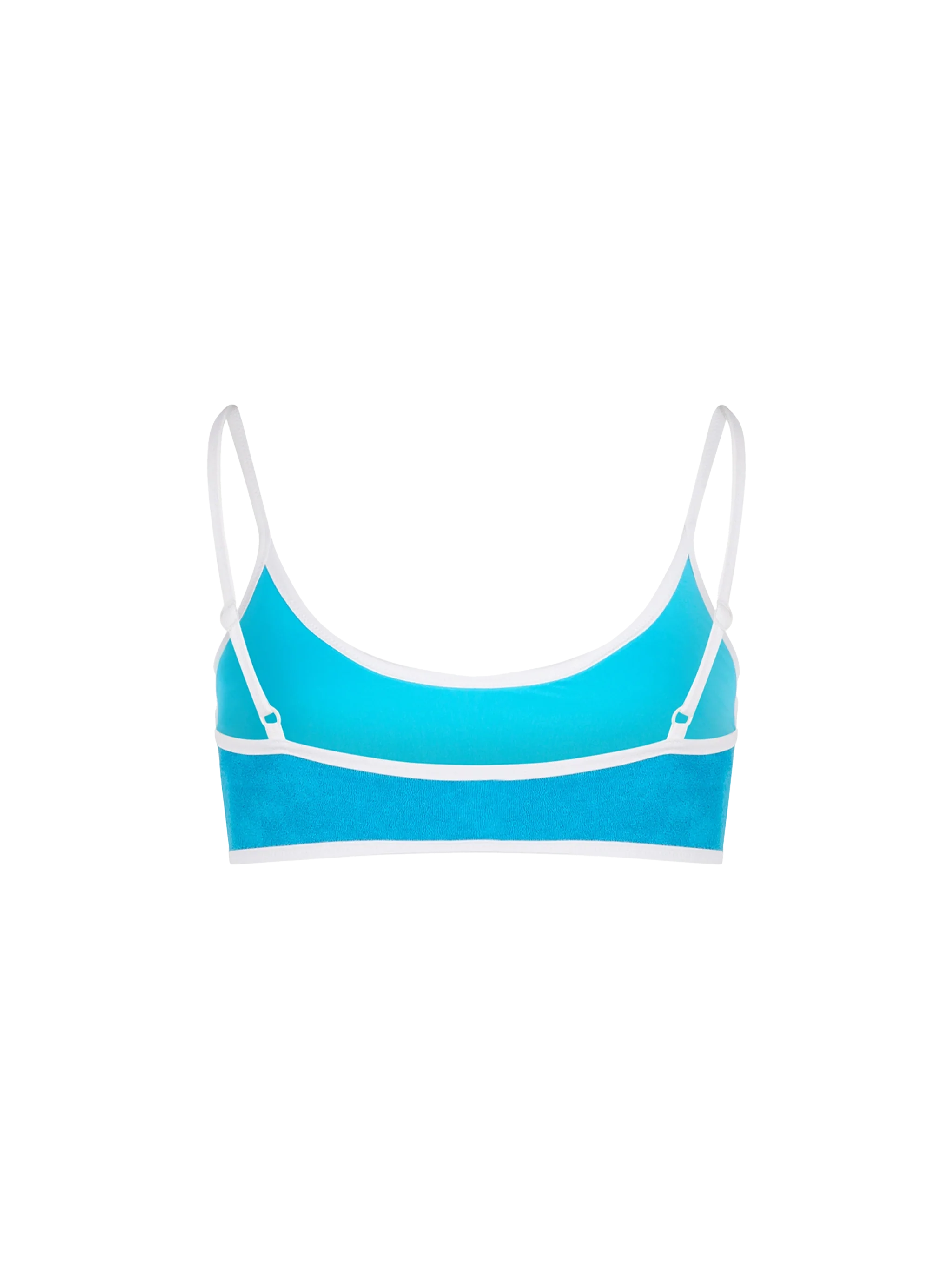 Top bikini Judy bralette in tessuto effetto spugna azzurro - Image 2