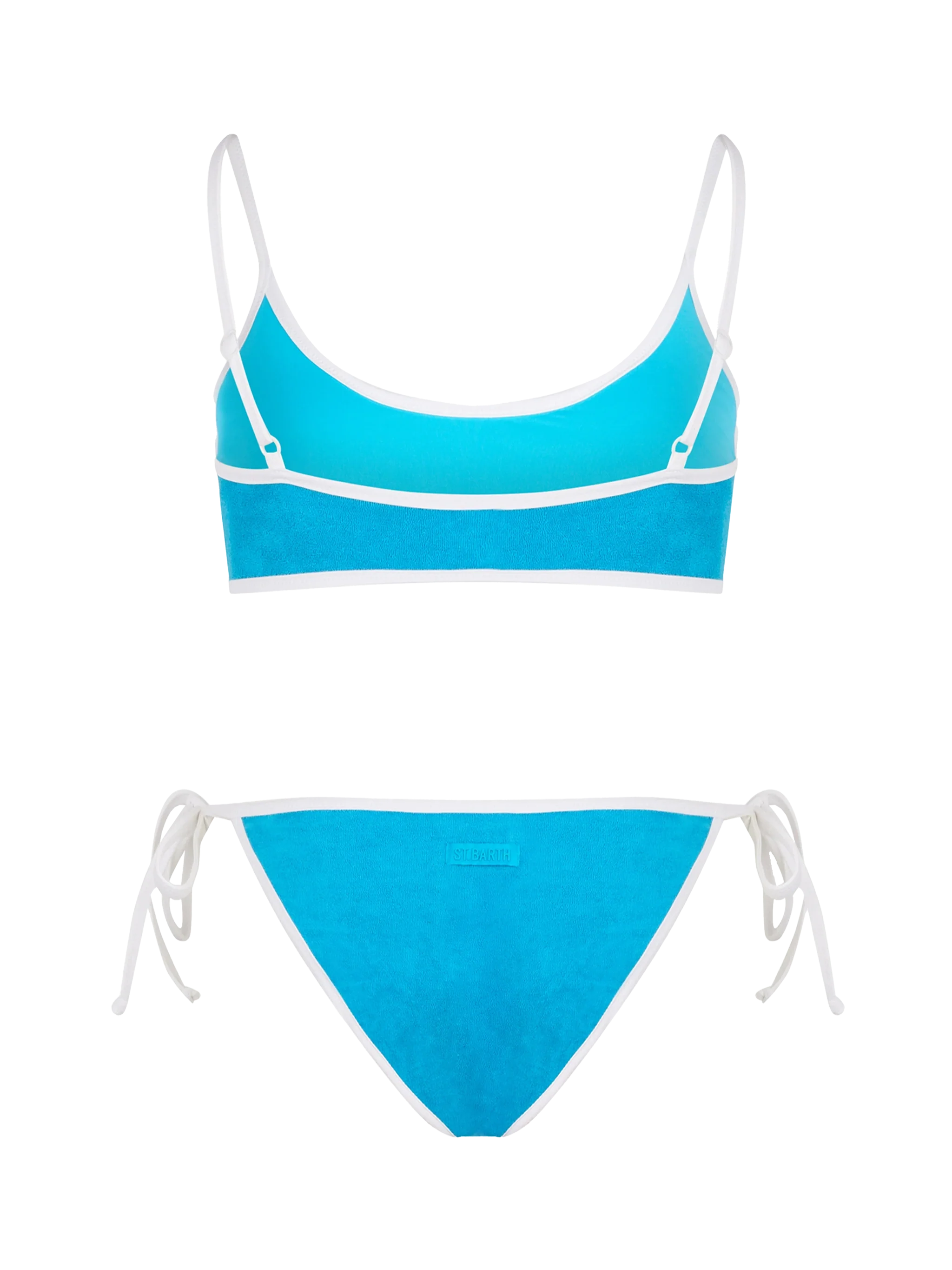 Bikini Judy Virgo bralette in tessuto effetto spugna con piping - Image 3