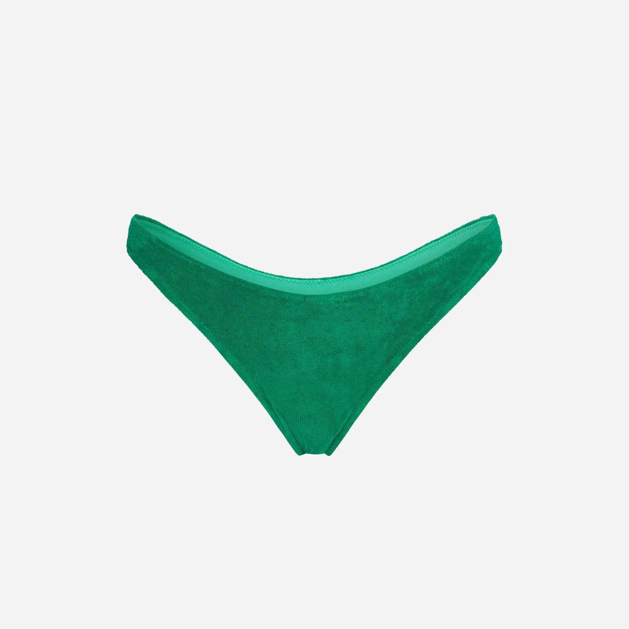 Slip Naomi in tessuto effetto spugna verde - Image 3