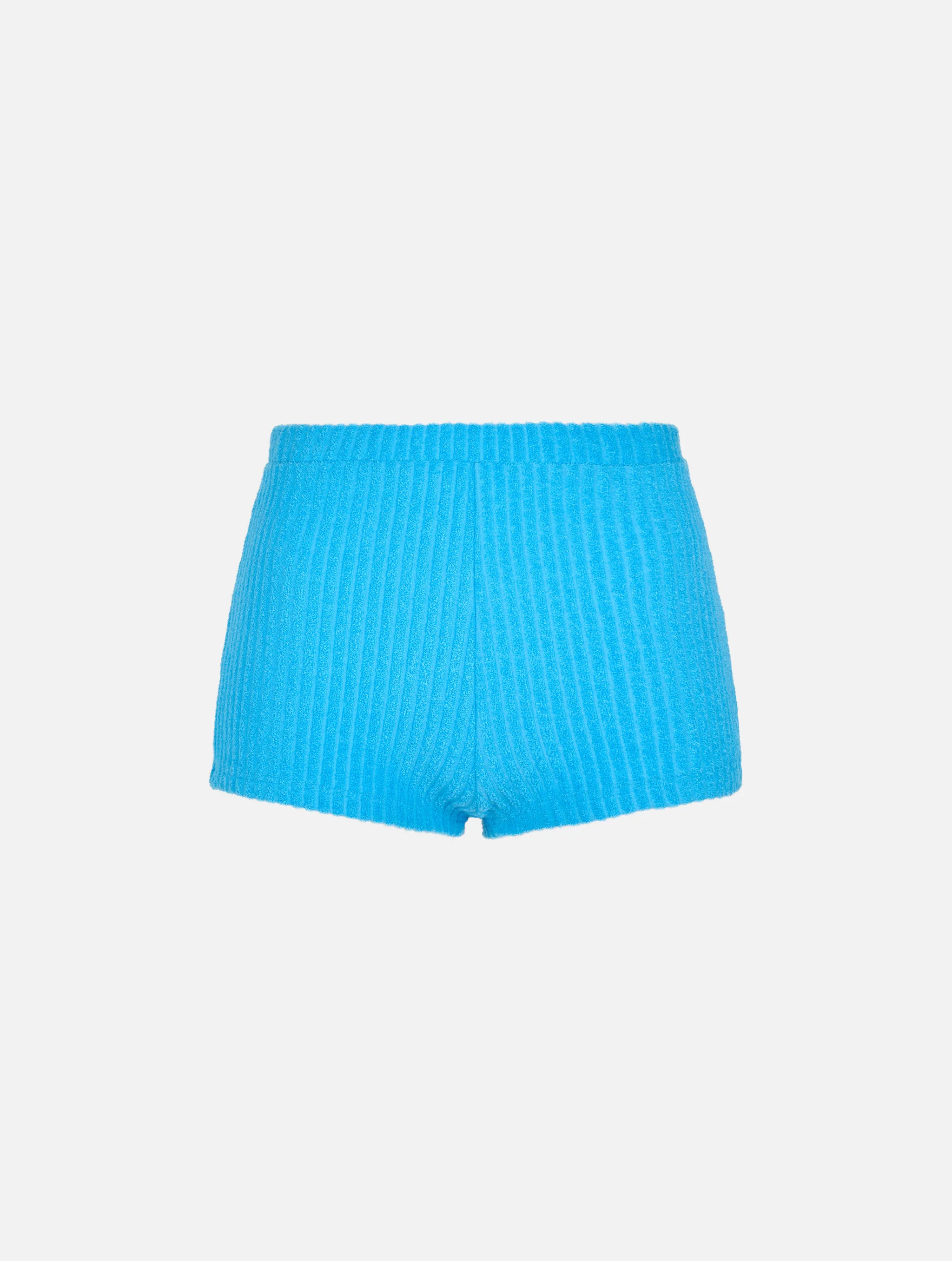Short Sherlin in tessuto effetto spugna righe turchese - Image 6