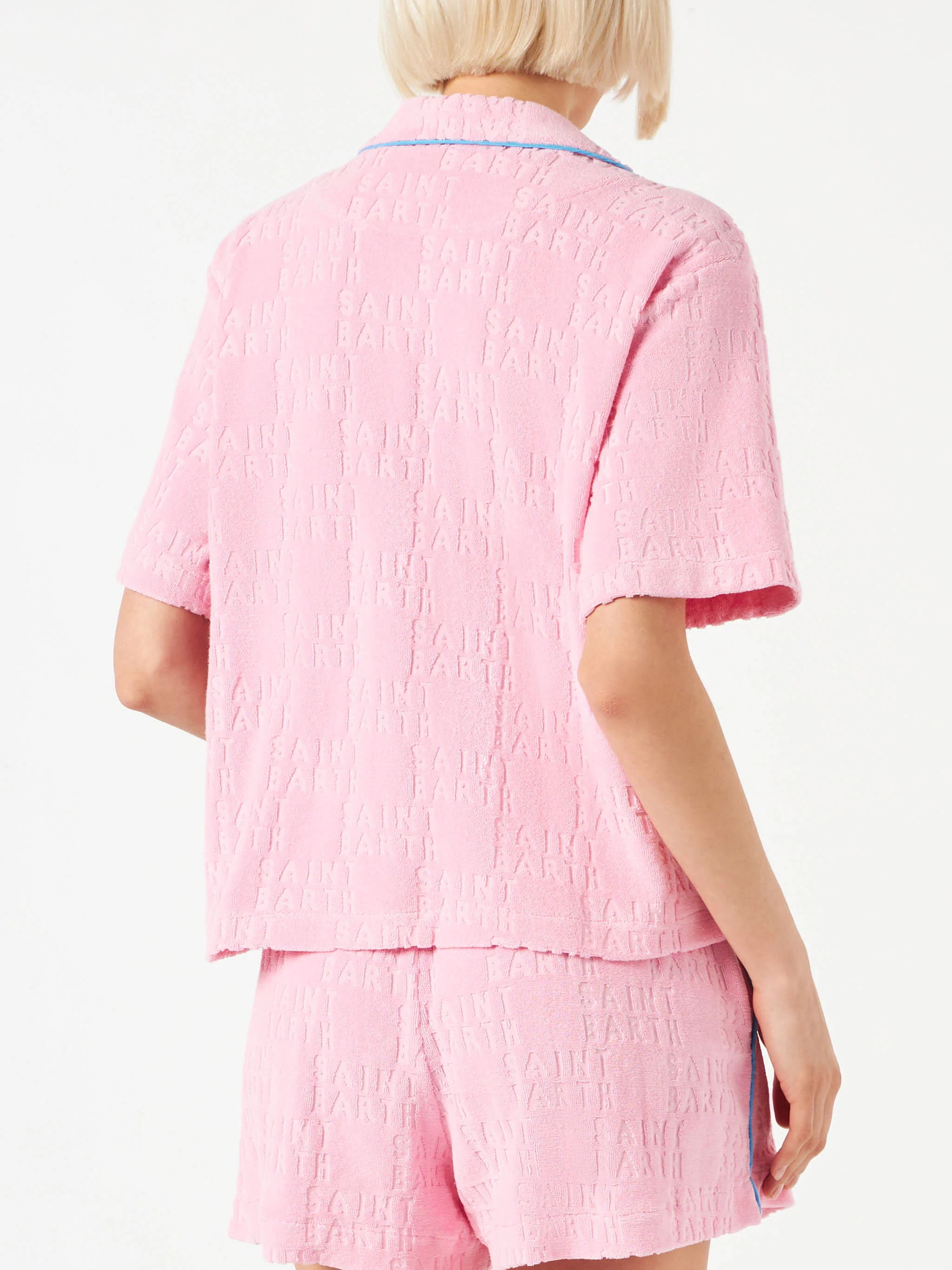Camicia Whale in tessuto effetto spugna con piping - Image 2