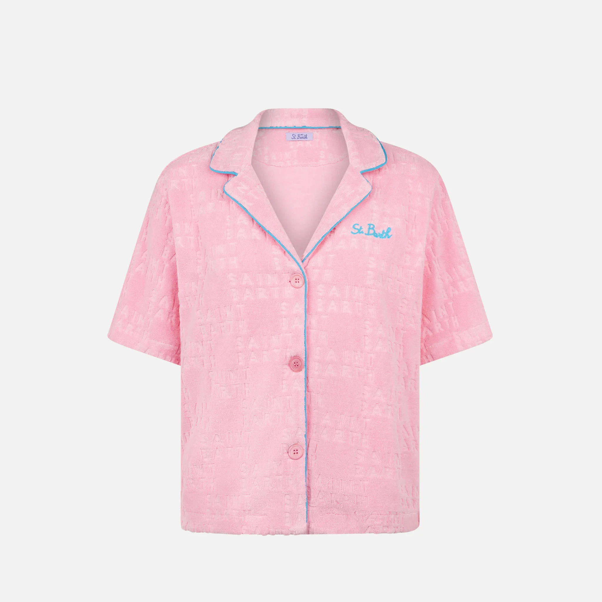 Camicia Whale in tessuto effetto spugna con piping - Image 5