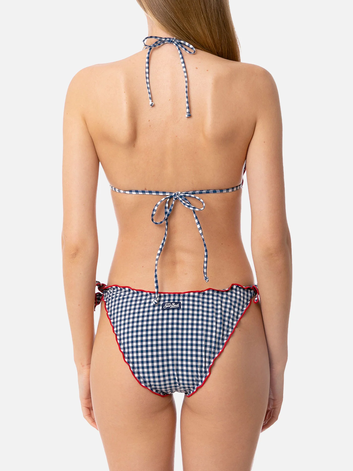 Bikini da donna a triangolo con stampa vichy - Image 3