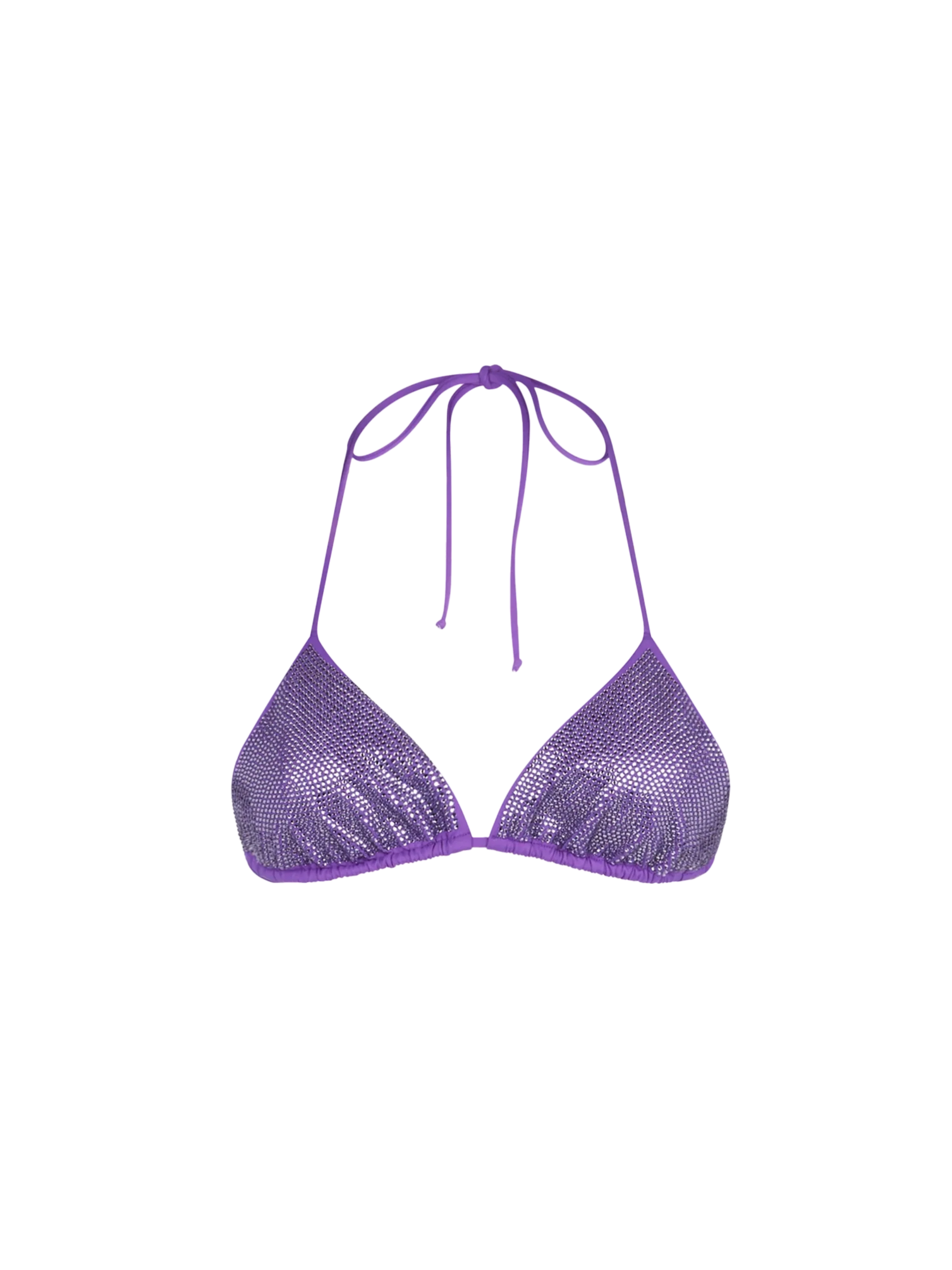 Top bikini Annabelle triangolo con strass viola