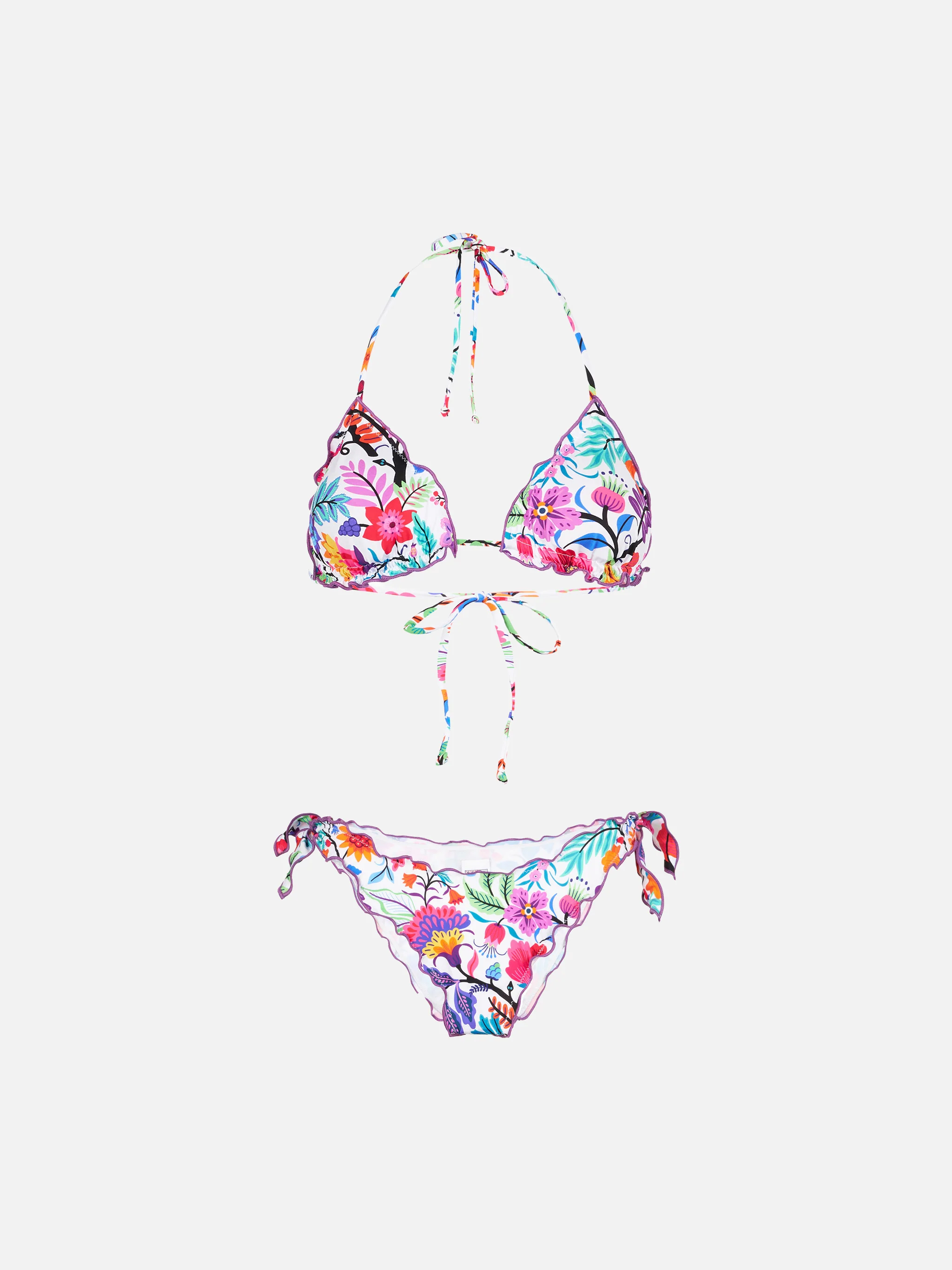 Top bikini Sagittarius triangolo con fantasia floreale - Image 2