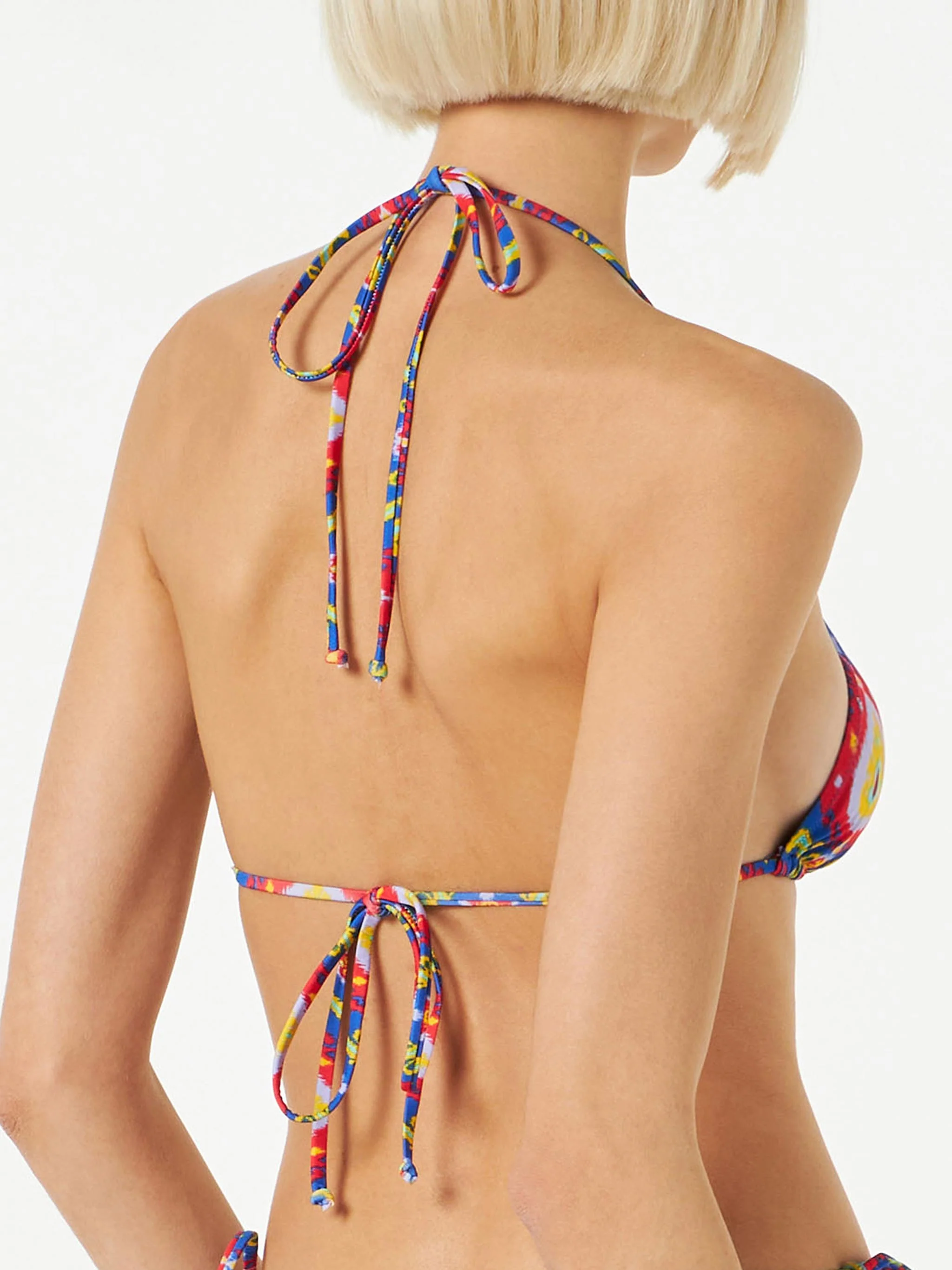 Top bikini Leah triangolo con fantasia ikat - Image 3
