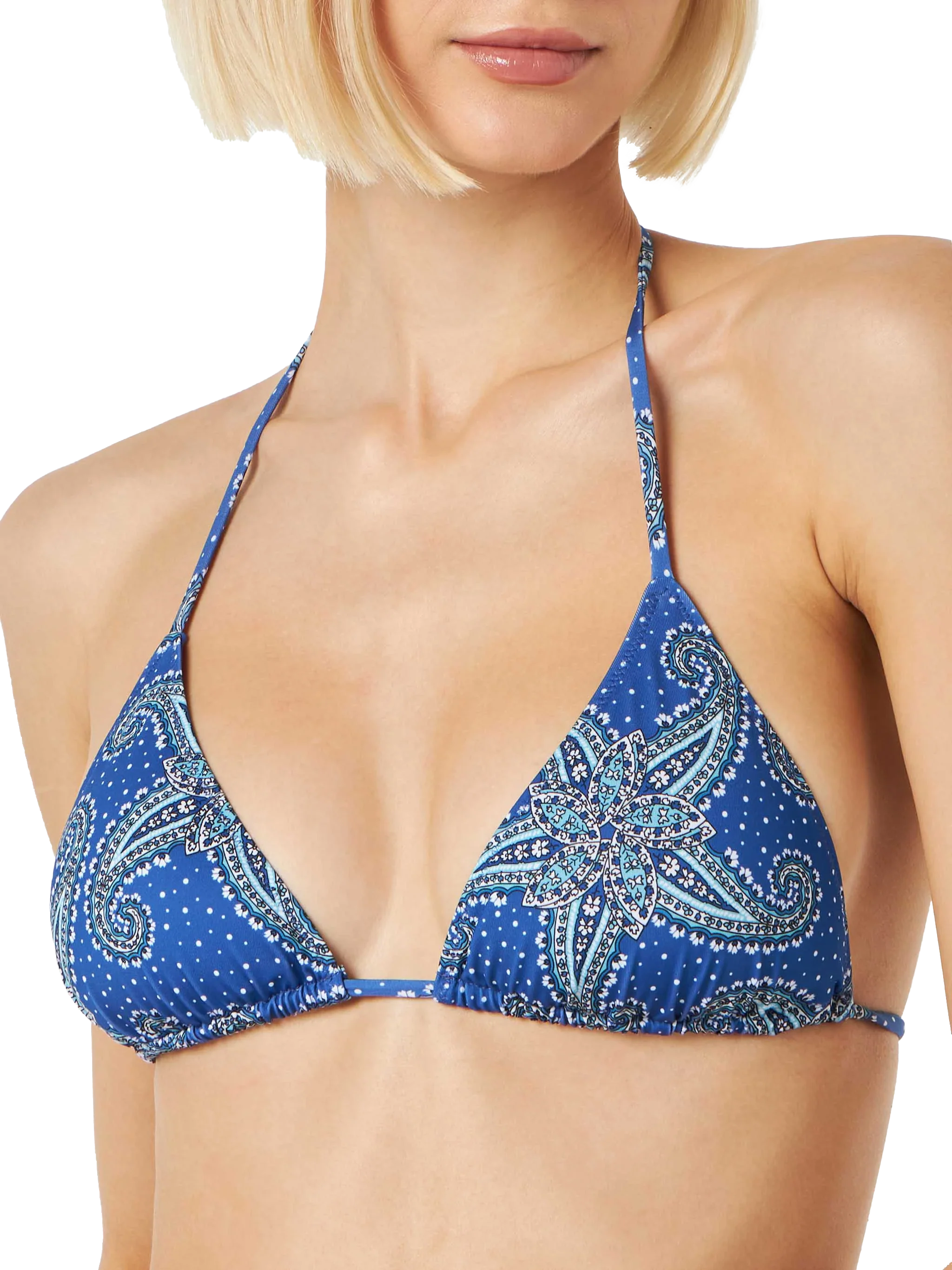 Top bikini Leah triangolo con stampa paisley star - Image 2