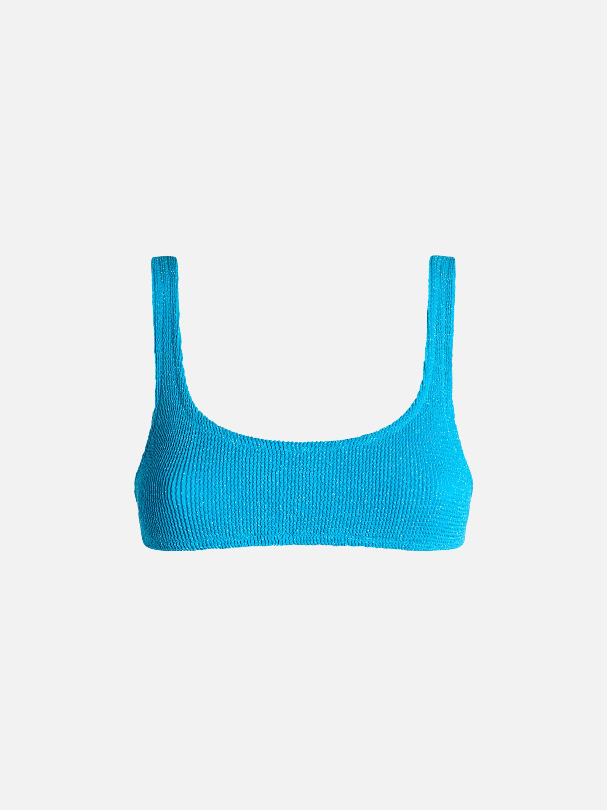 Top bikini Naima bralette in crinkle lurex turchese