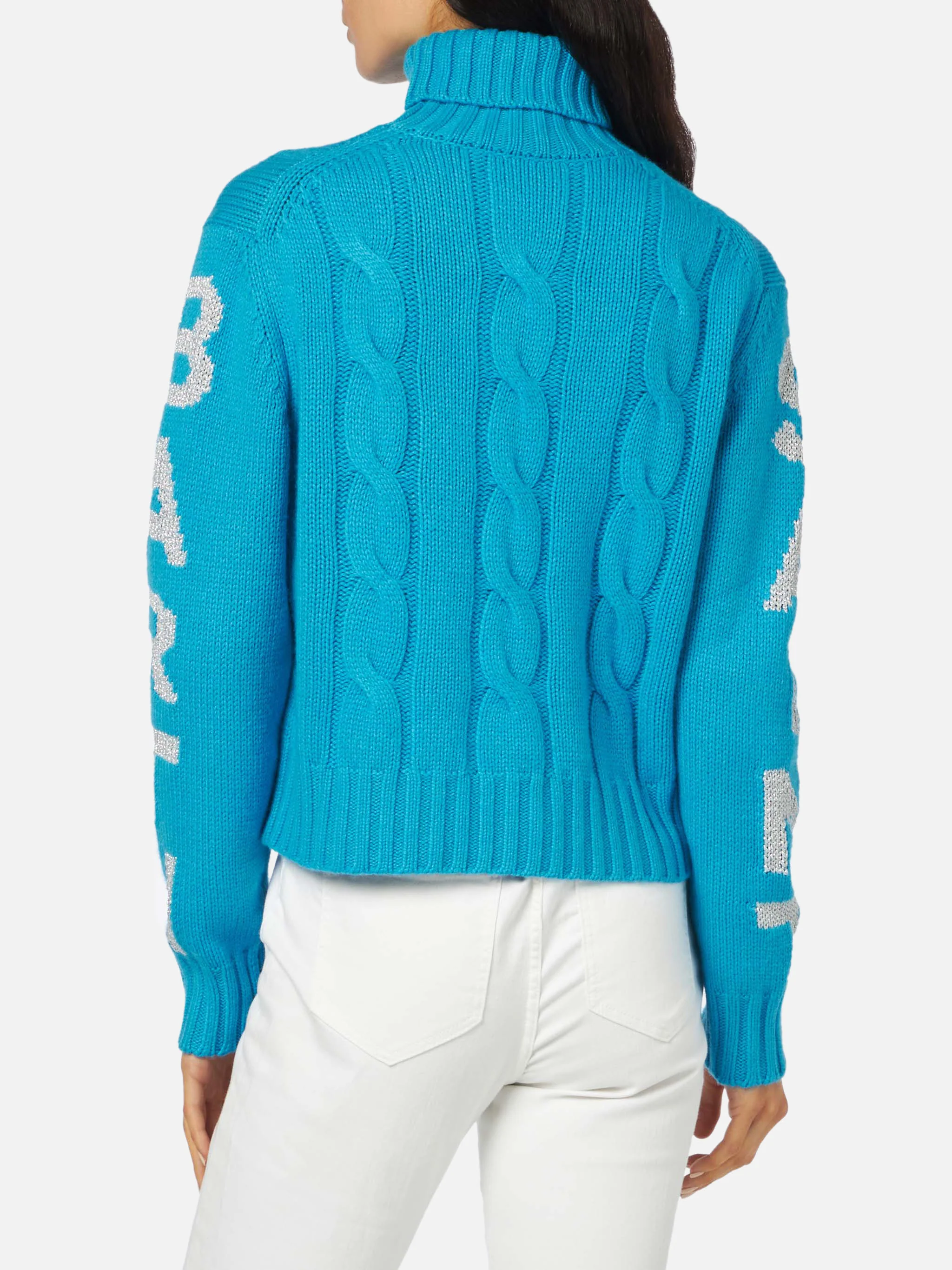 Maglione Adler dolcevita intrecciato con jacquard logo - Image 3