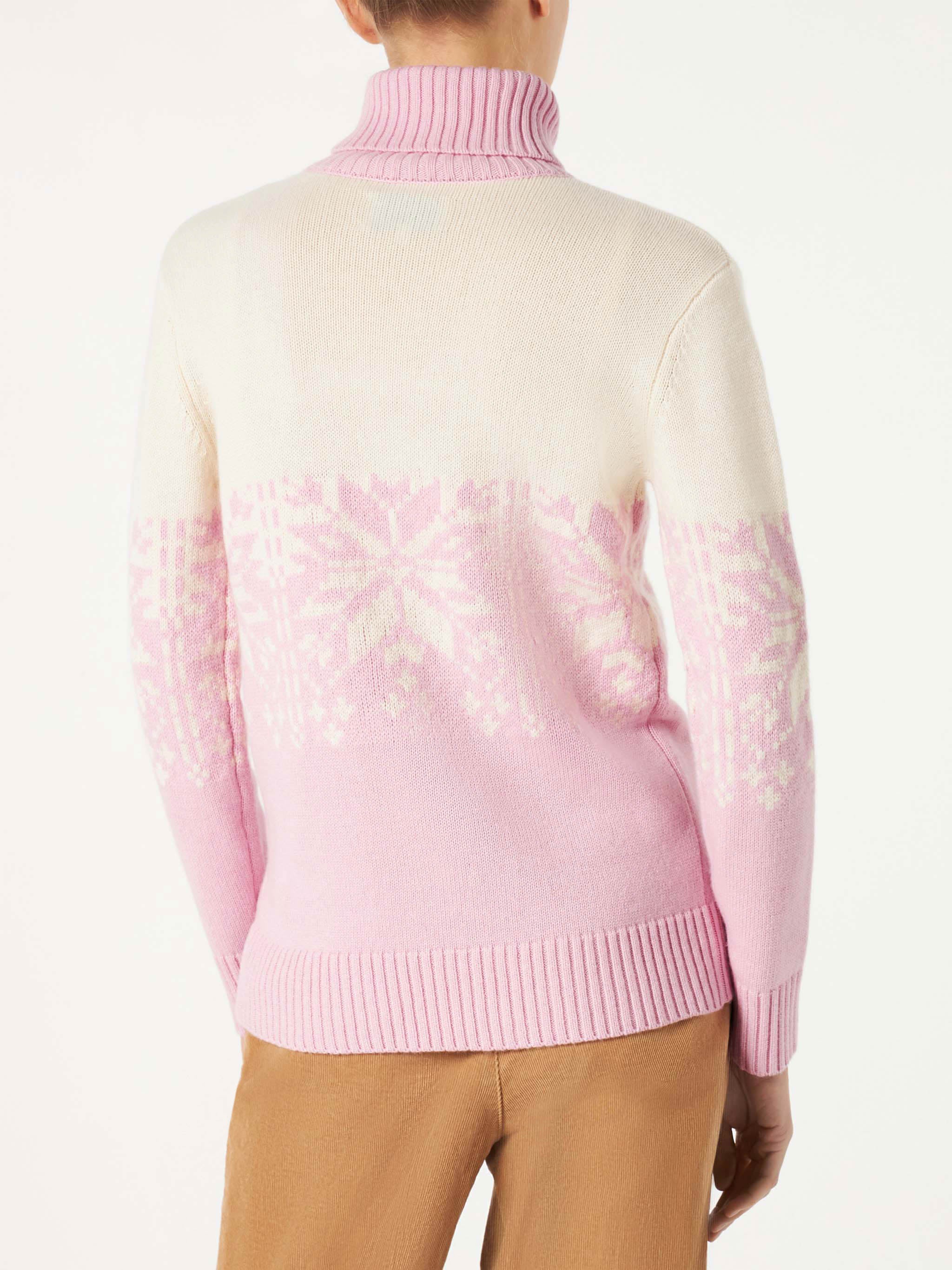 Maglione dolcevita New Hut con fantasia nordica e stampa Cortina - Image 3