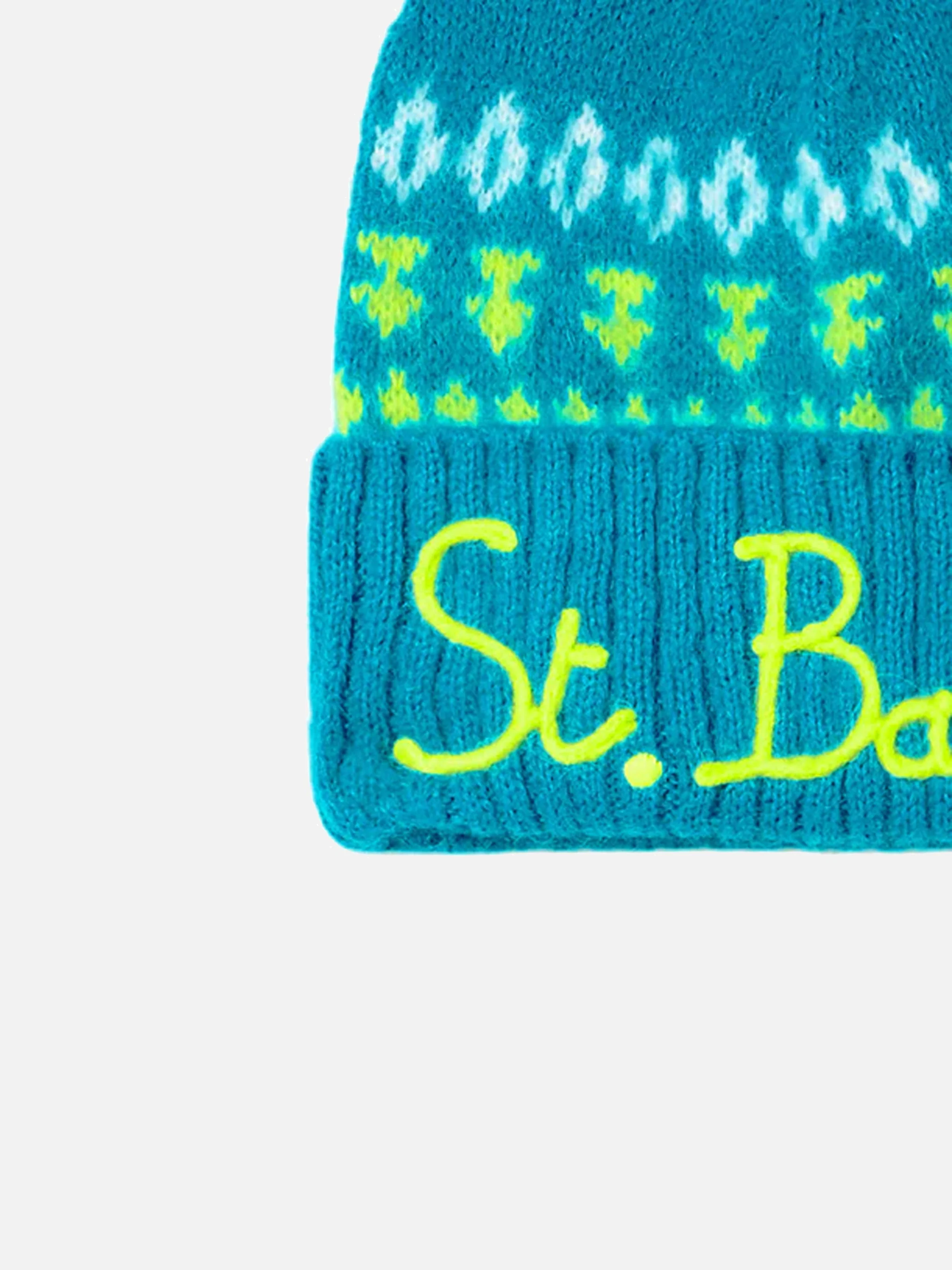Cappello Wengen Nordic Soft con fantasia jacquard blu - Image 3