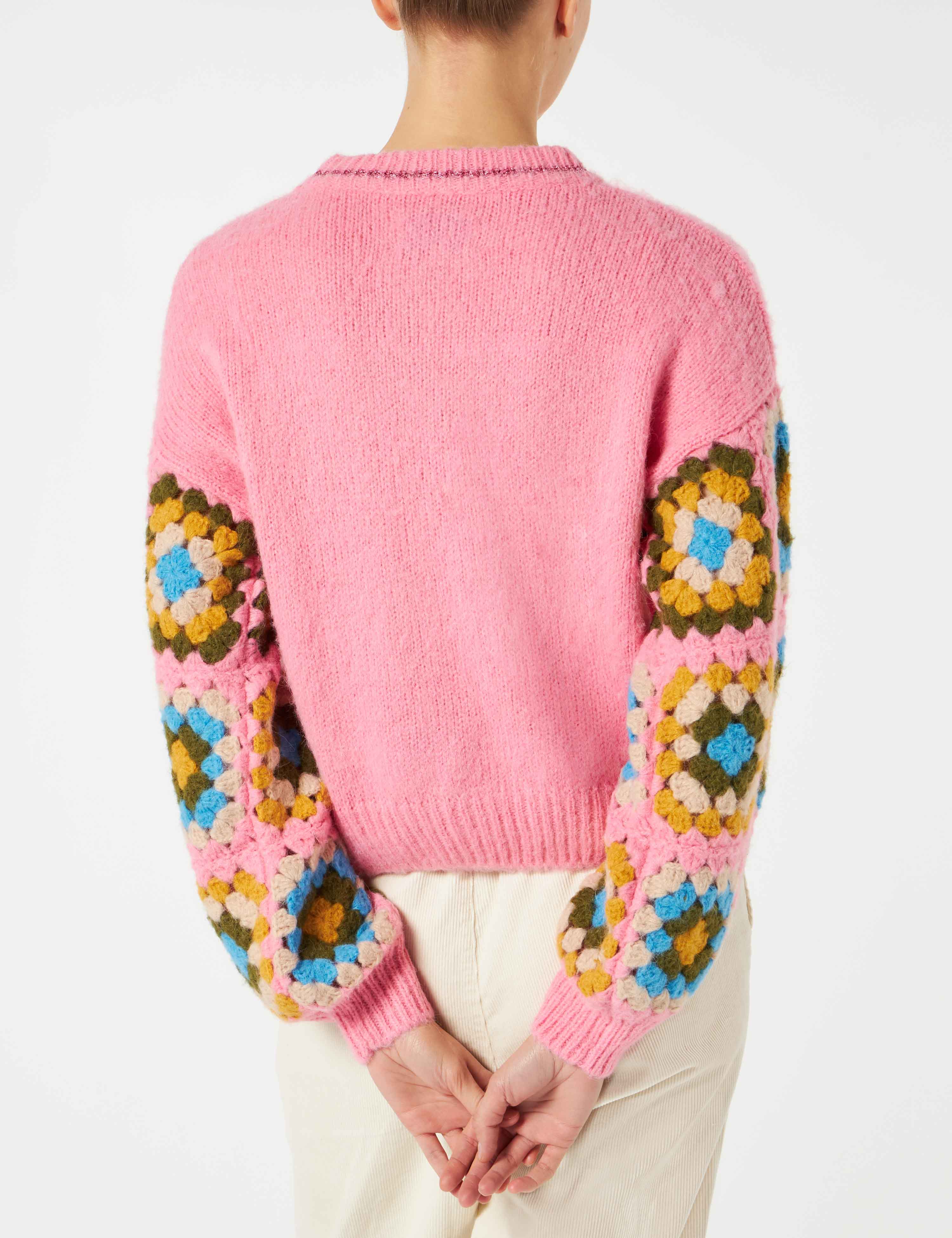 Maglione Danya Soft Crochet rosa - Image 3