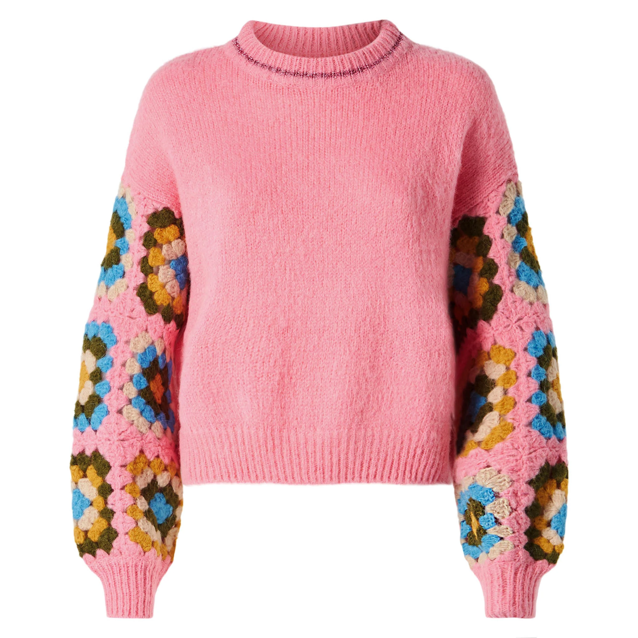 Maglione Danya Soft Crochet rosa - Image 4