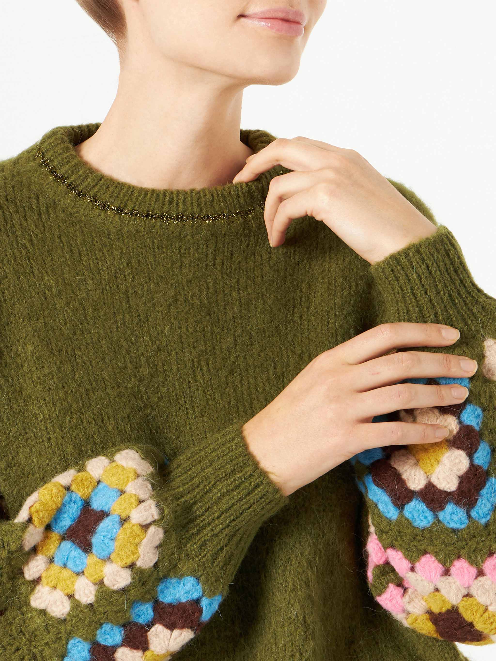 Maglione Danya Soft Crochet verde - Image 2