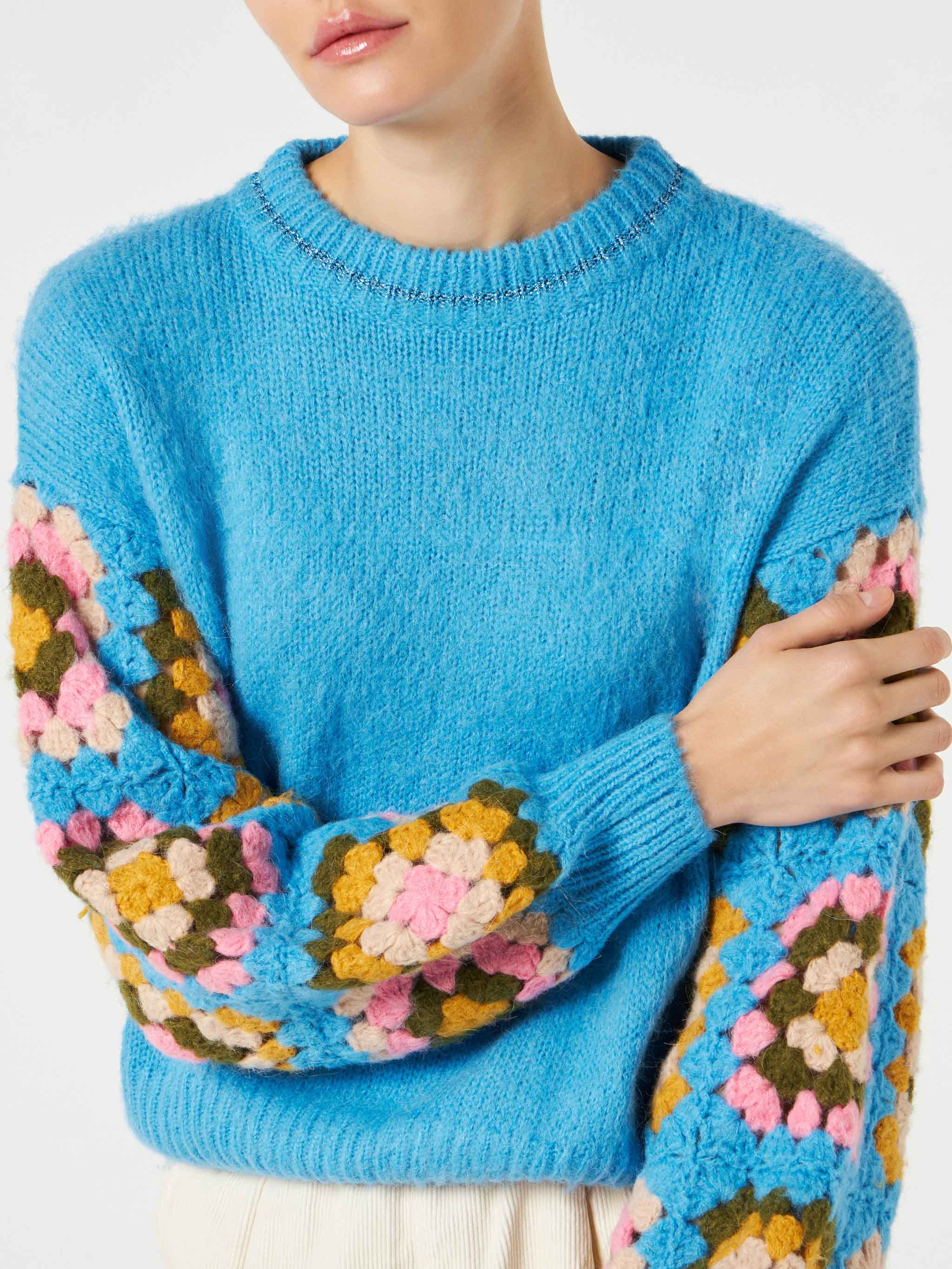 Maglione Danya Soft Crochet azzurro - Image 2