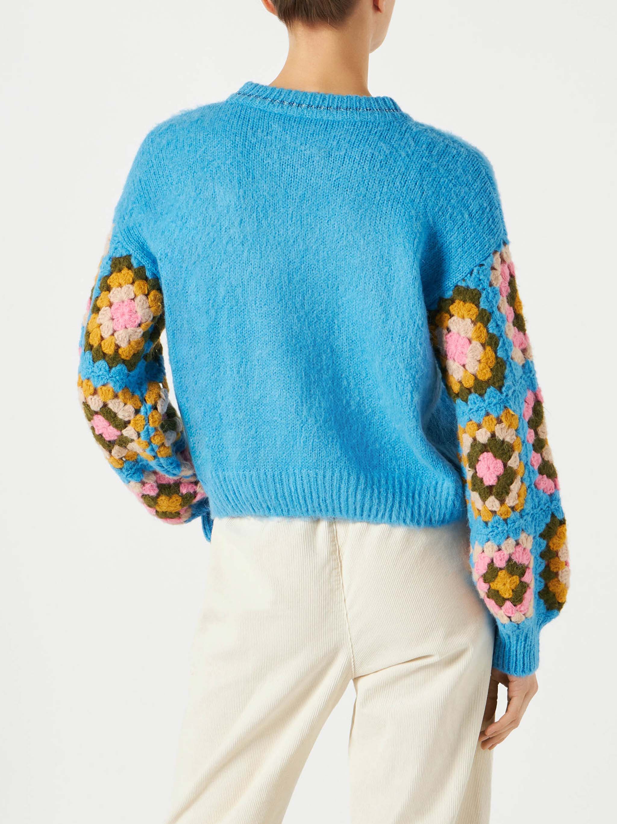 Maglione Danya Soft Crochet azzurro - Image 3