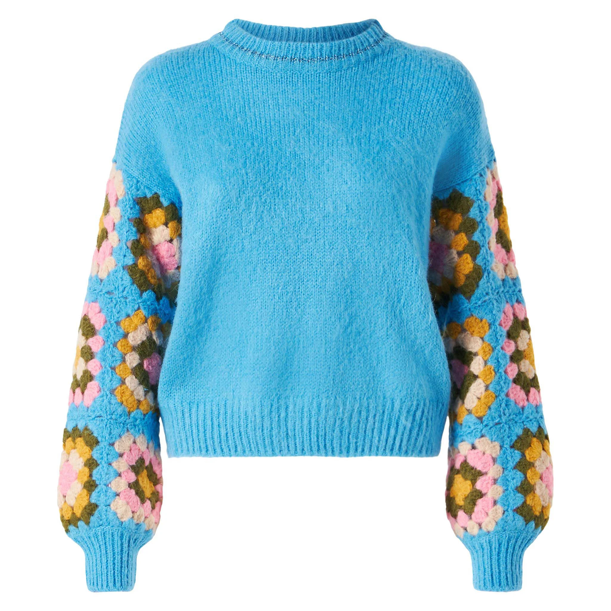 Maglione Danya Soft Crochet azzurro - Image 4